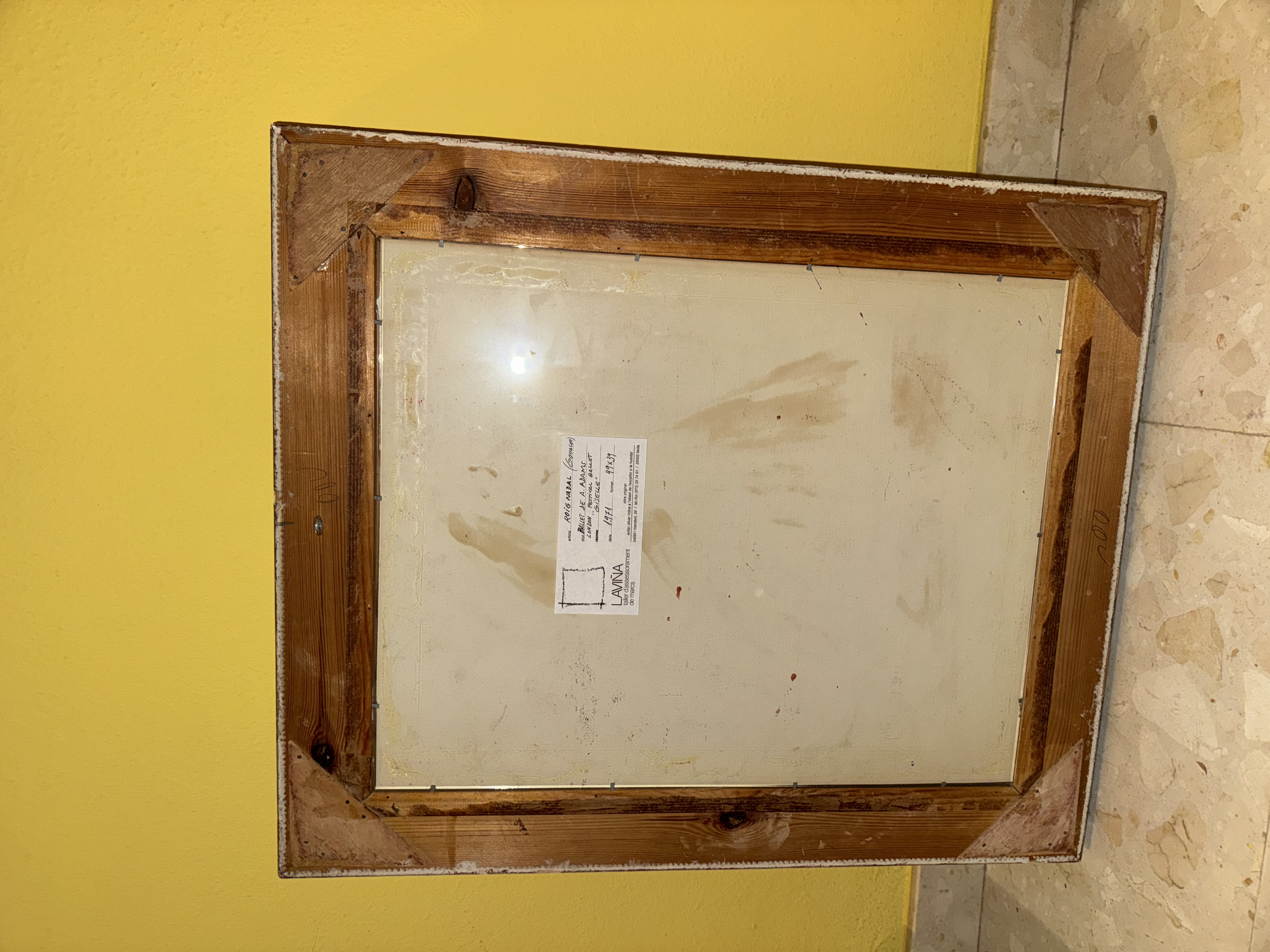 Cuadro antiguo pintado con guash