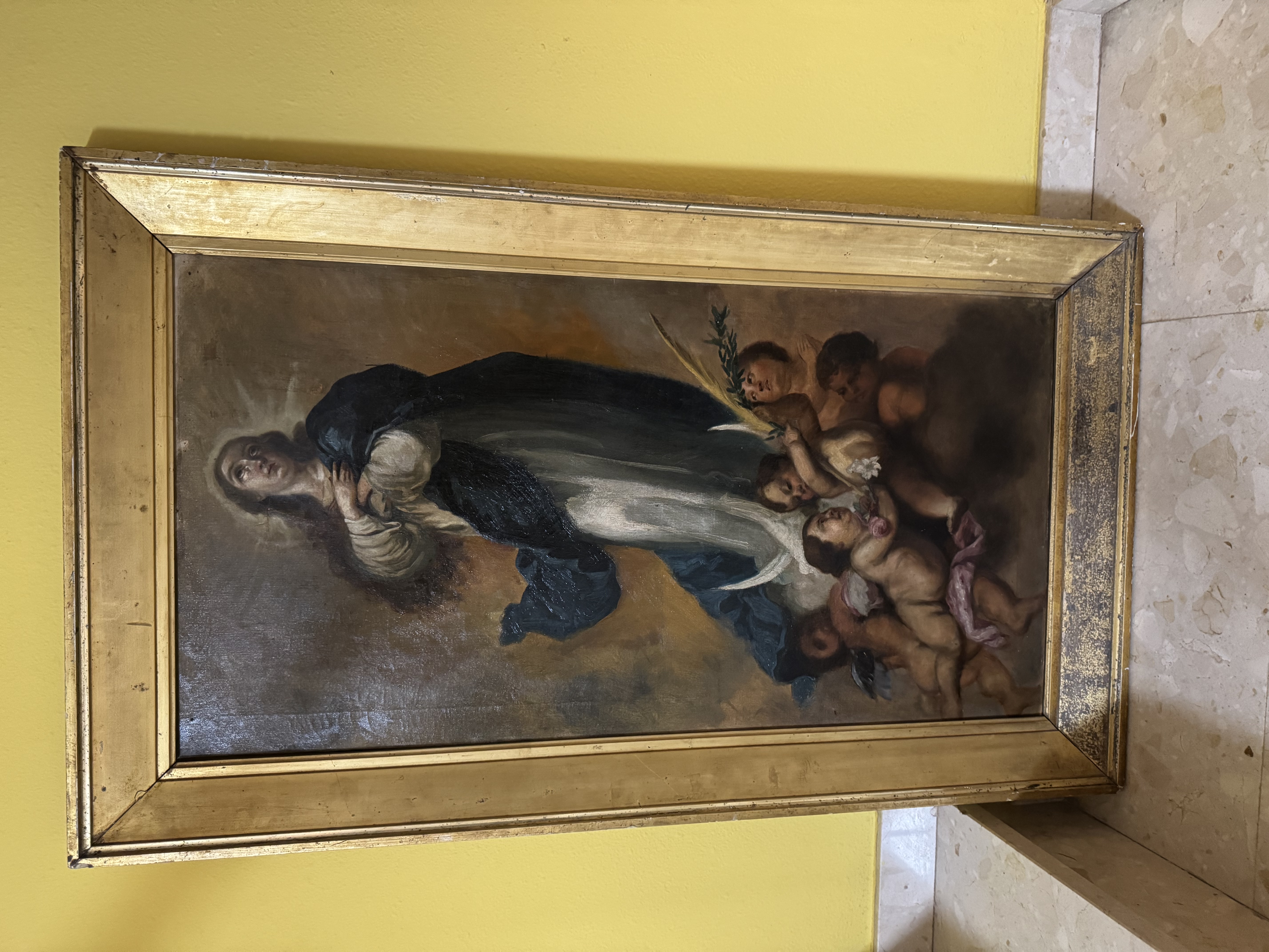 Pintura antigua al óleo