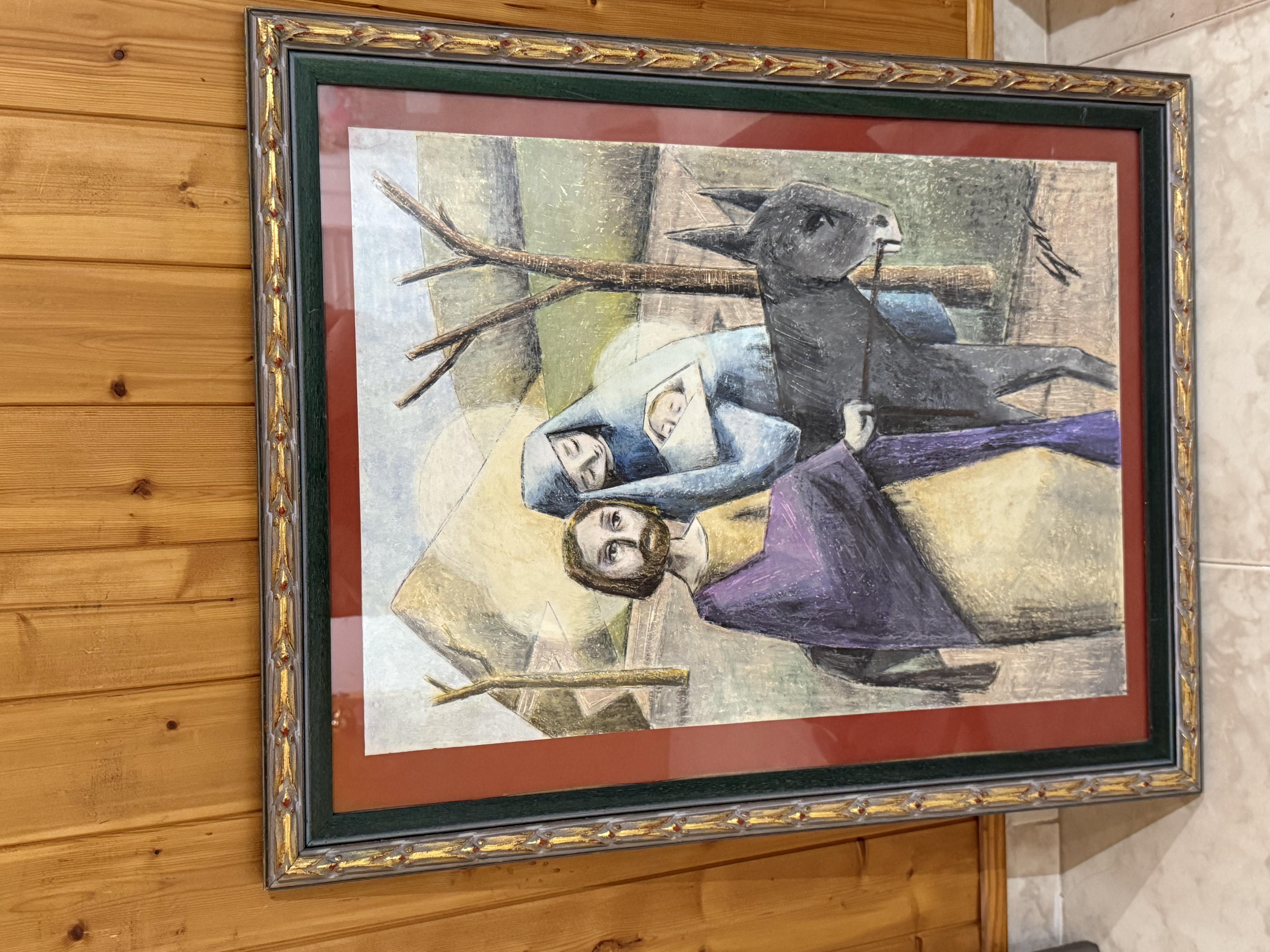 Dibujo con pasteles Sagrada Familia