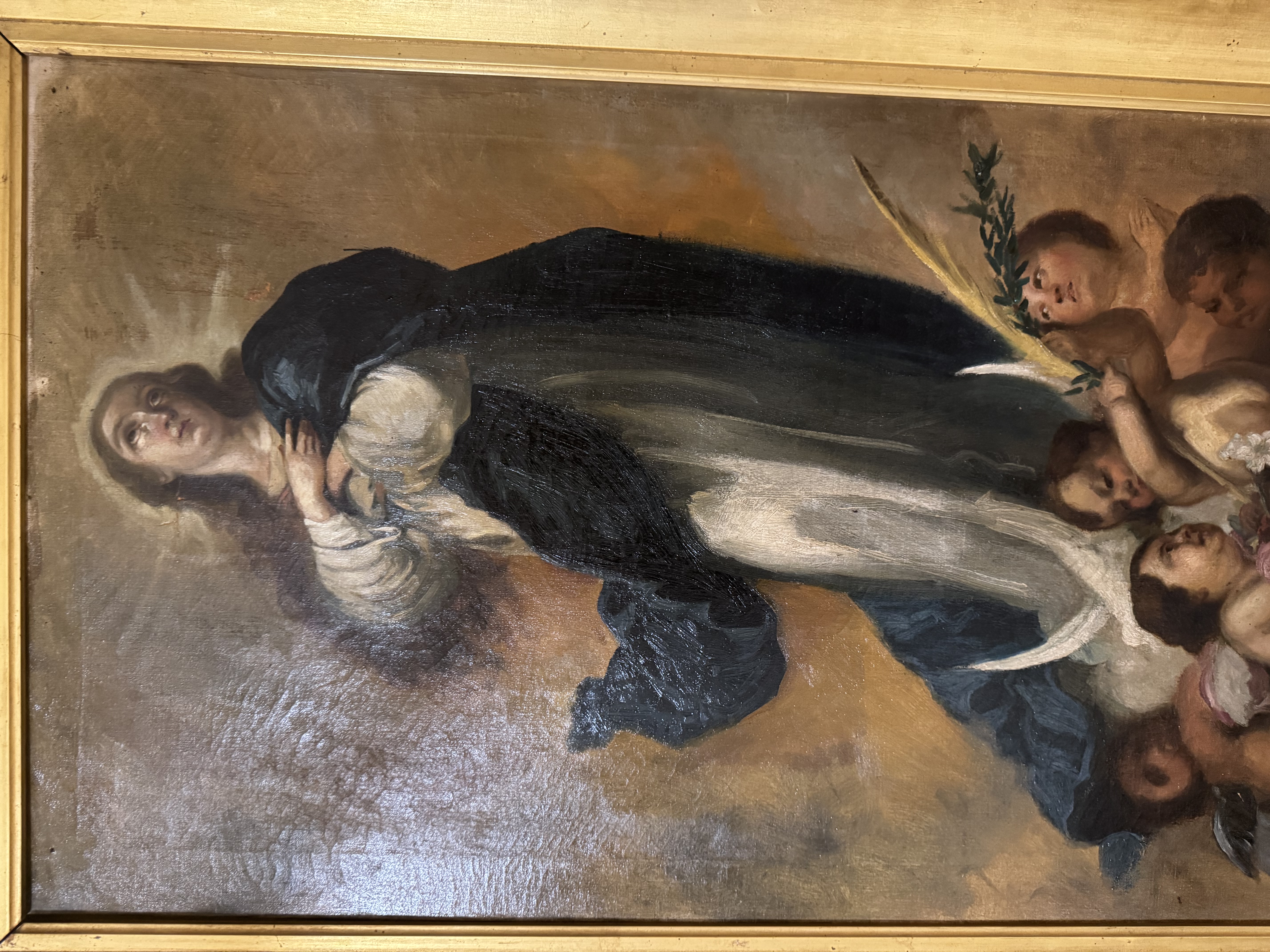 Pintura antigua al óleo