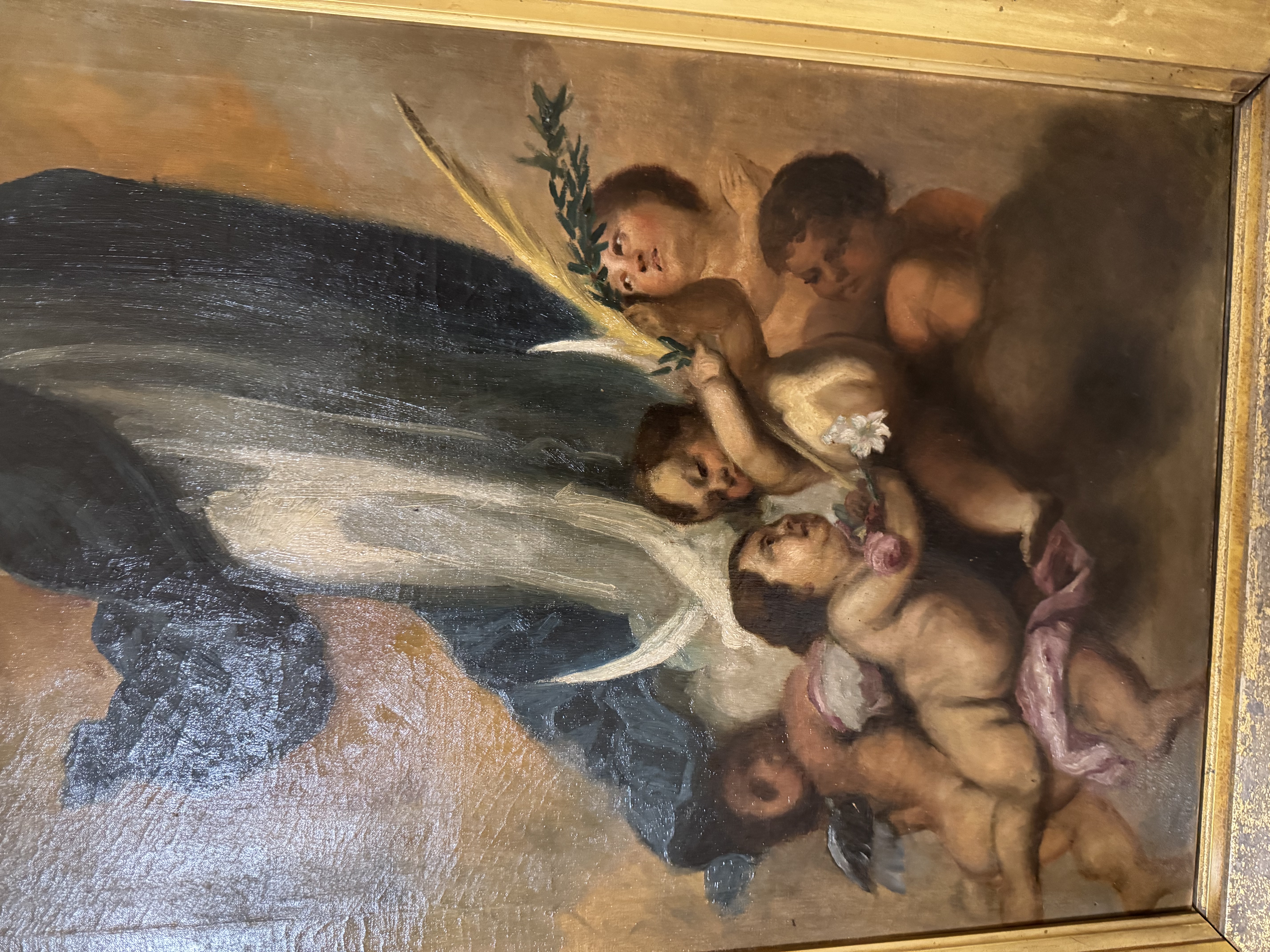 Pintura antigua al óleo