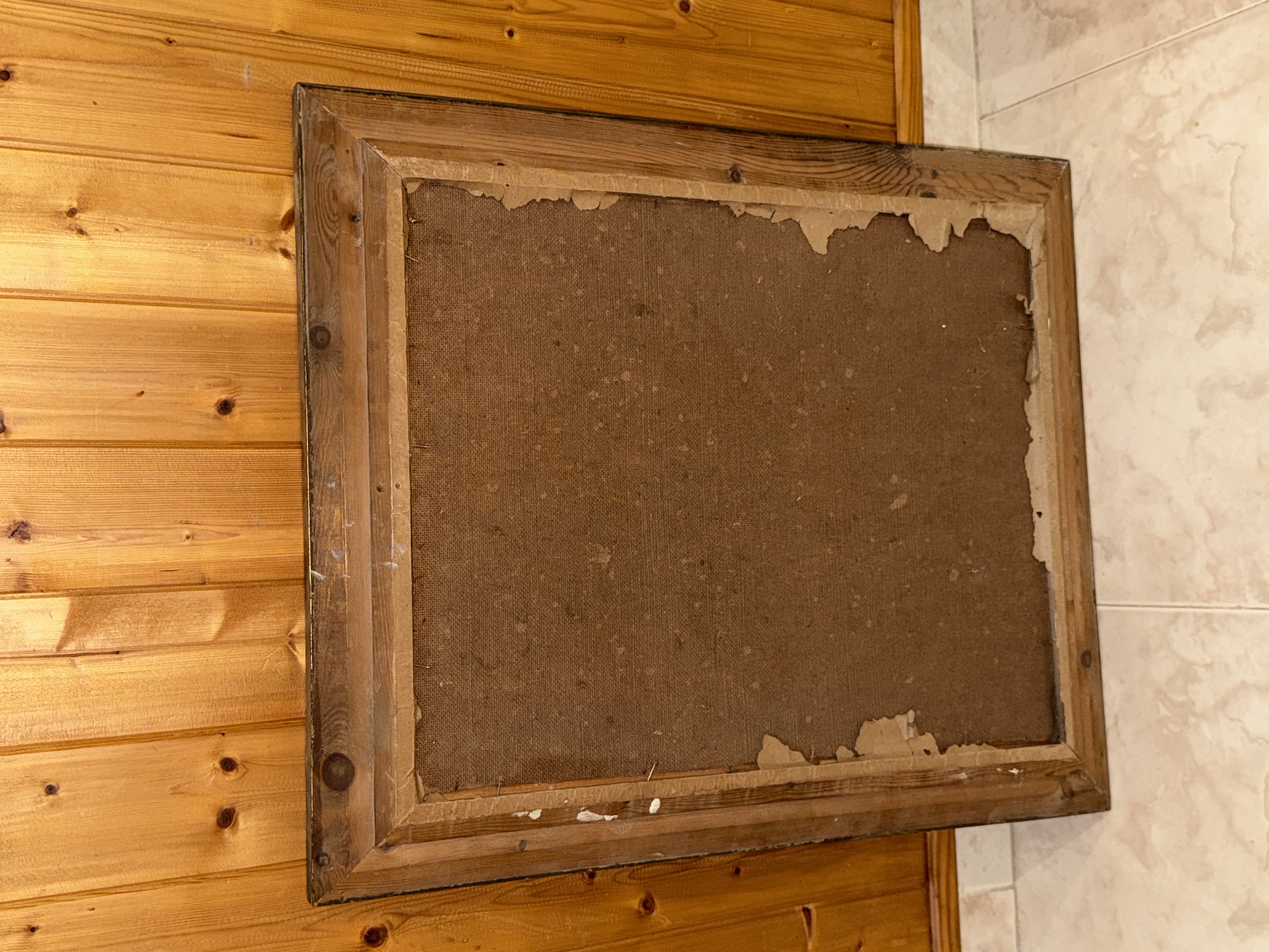 Cuadro antiguo niña con una taza 