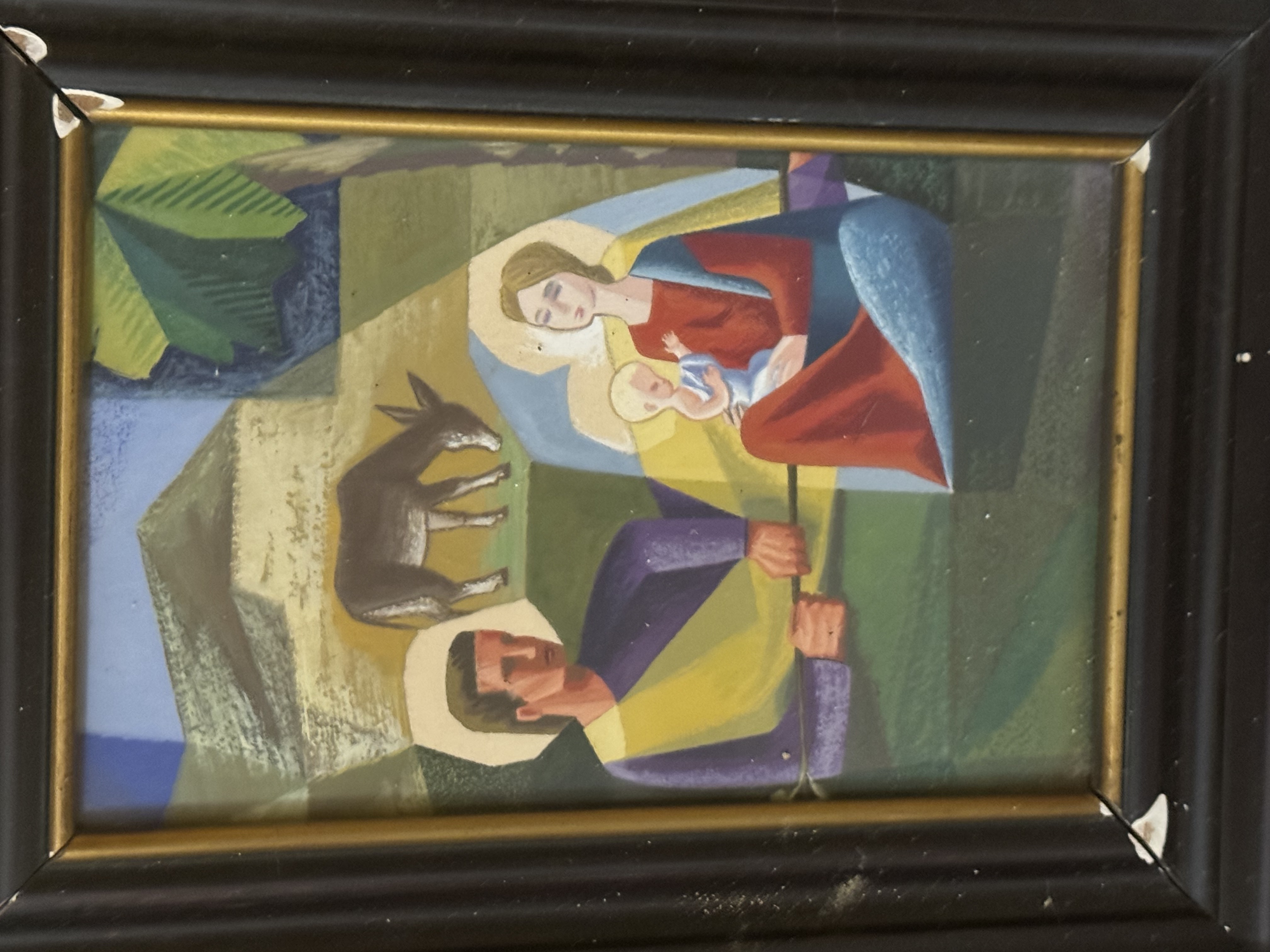 Cuadro antiguo acuarela 