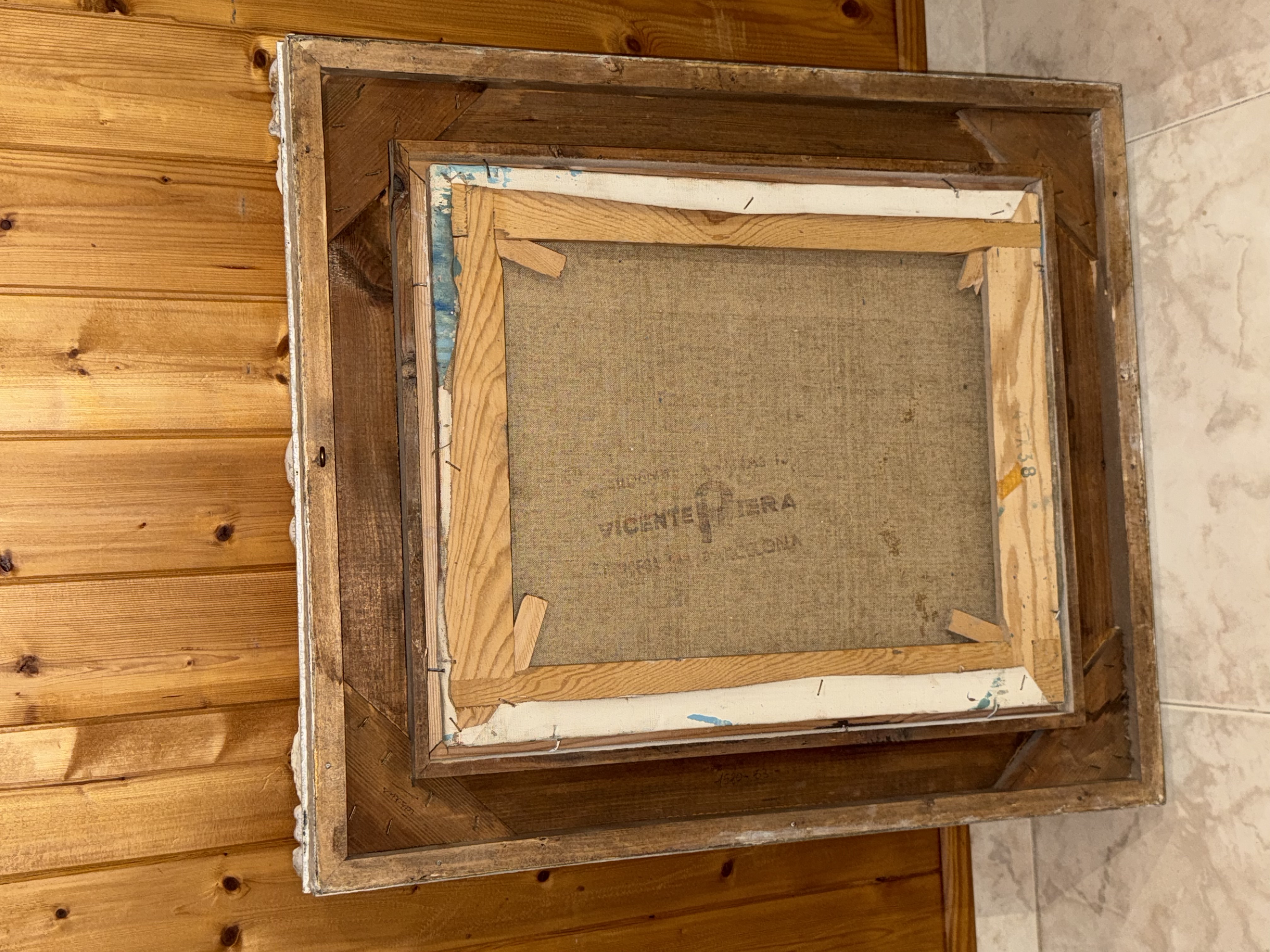 Cuadro al oleo mujer con vestido rosa