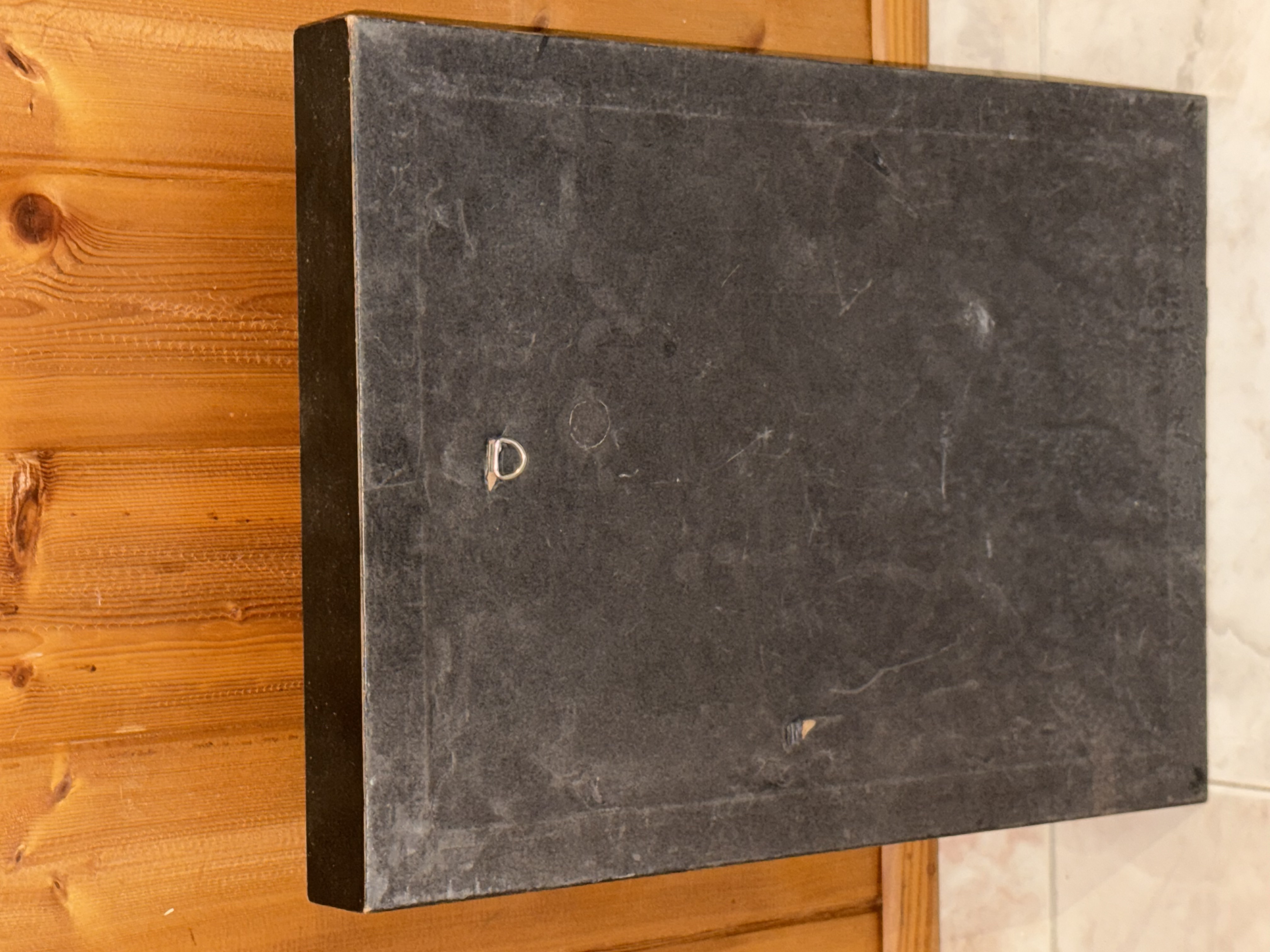 Cuadro mixto con collage y retrato