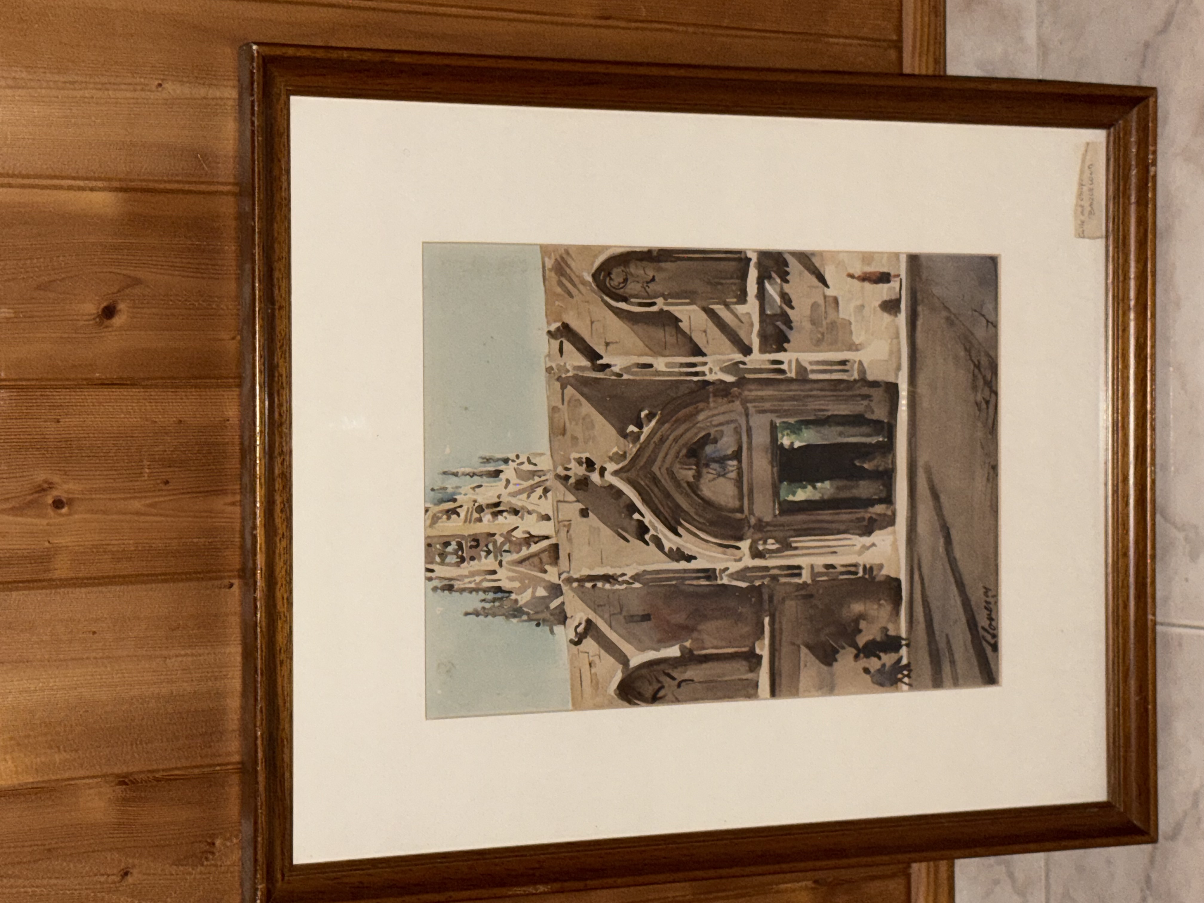 Cuadro antiguo acuarela