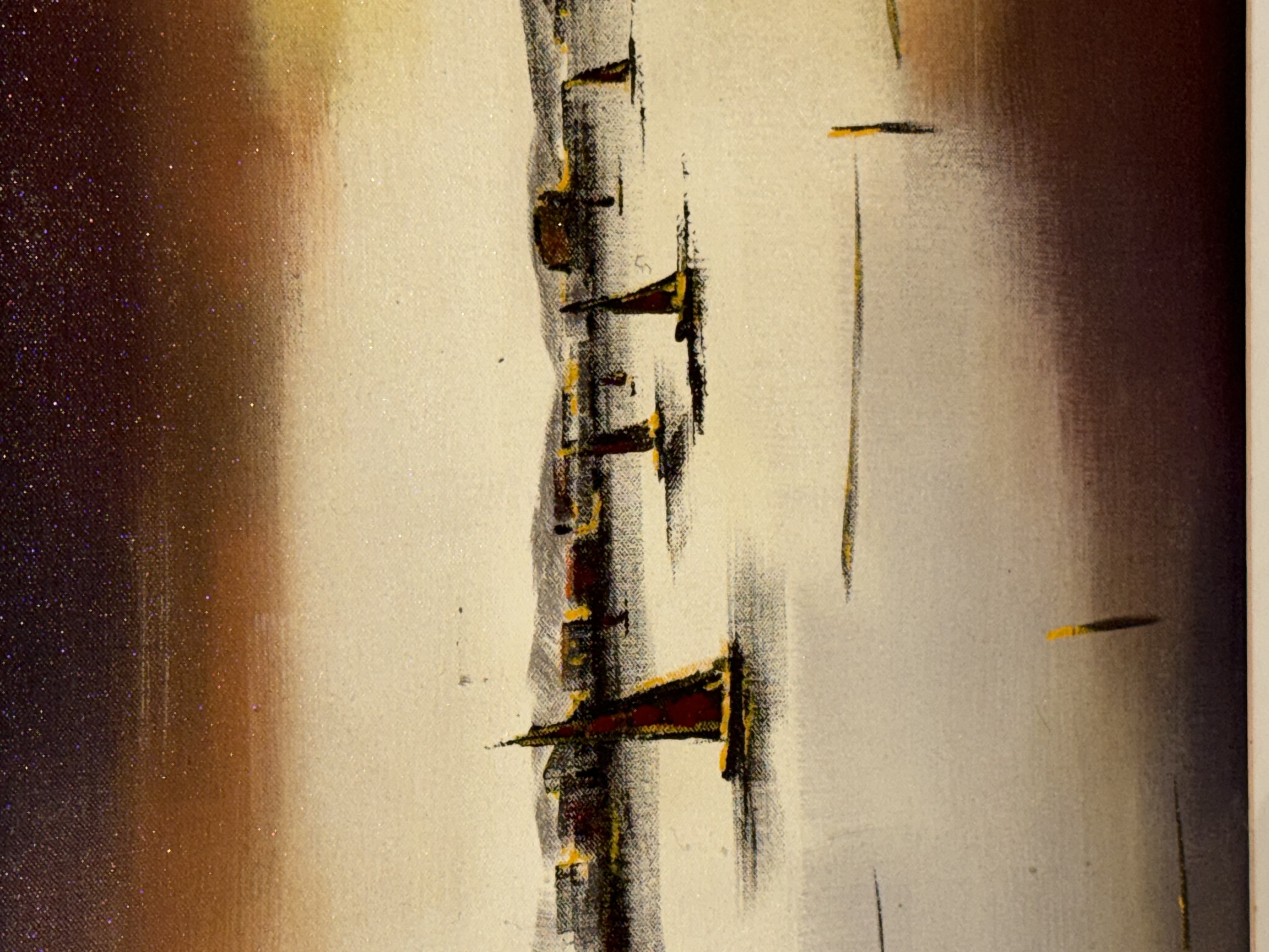 Cuadro al oleo de paisaje marino