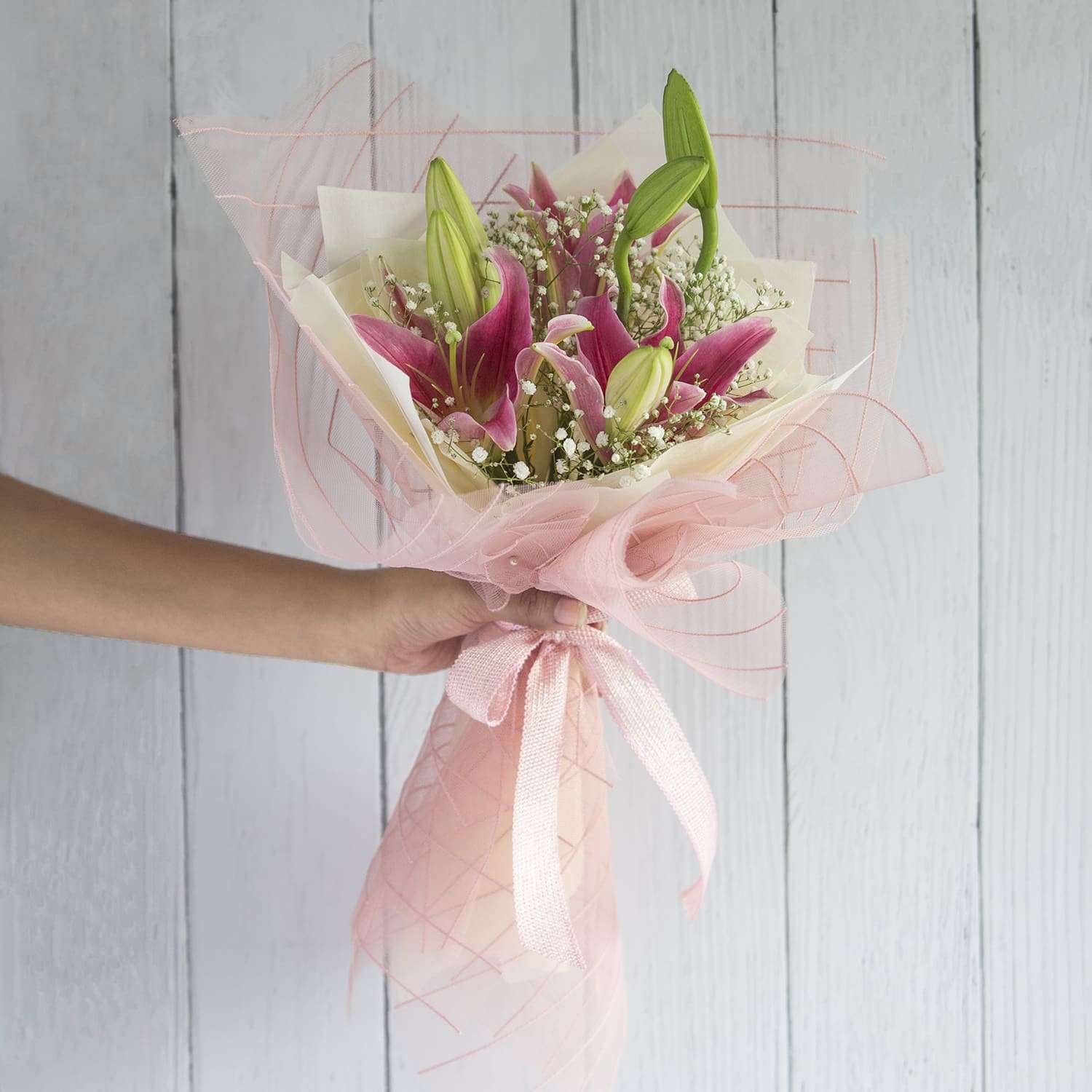 Pink Oriental Lilies Bouquet