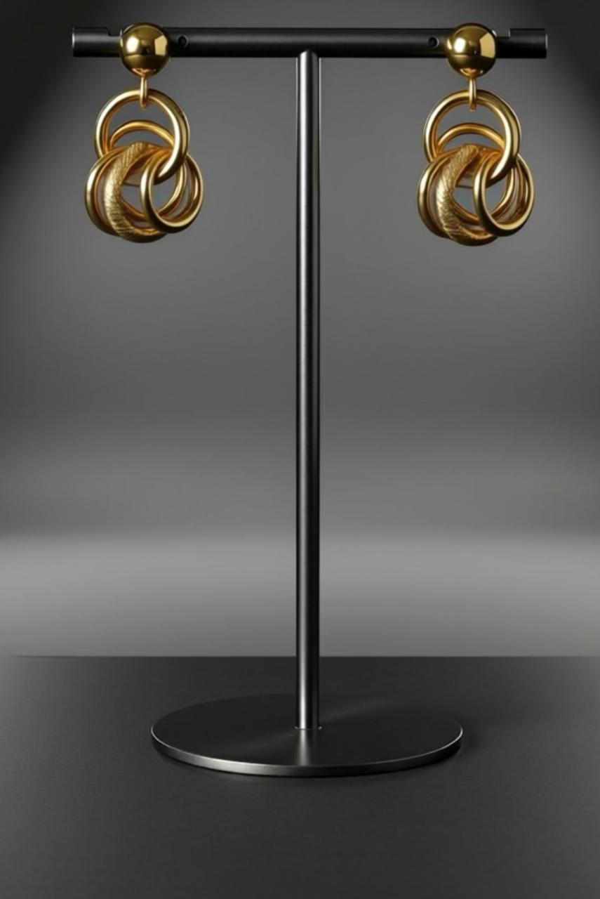 Geometric Gold Statement Earrings