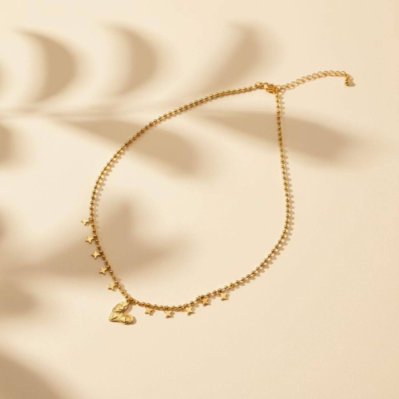 Gold Heart Charm Necklace