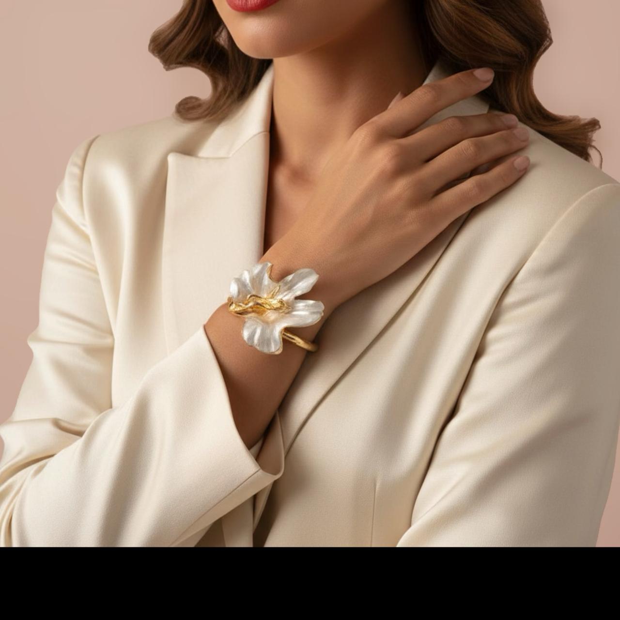 Statement Flower Cuff Bracelet