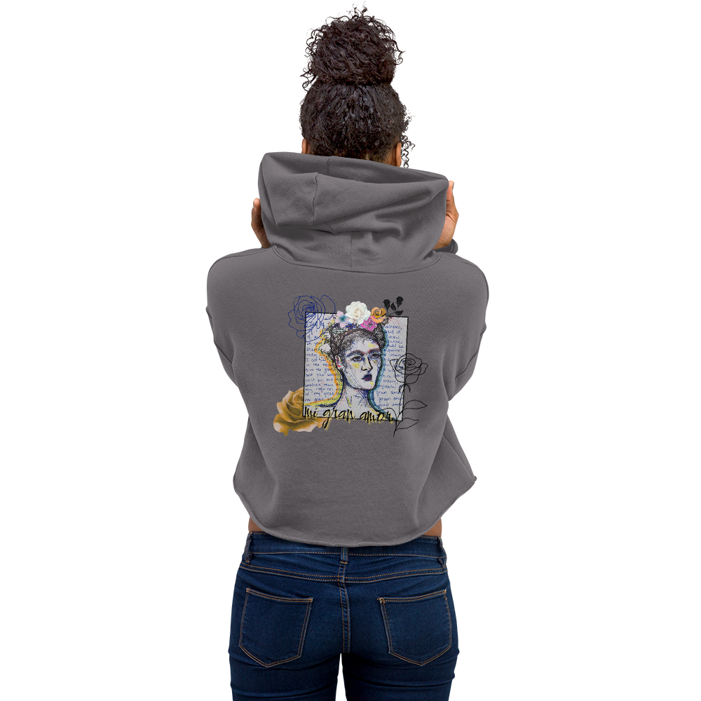 Artistic Print Cropped Hoodie