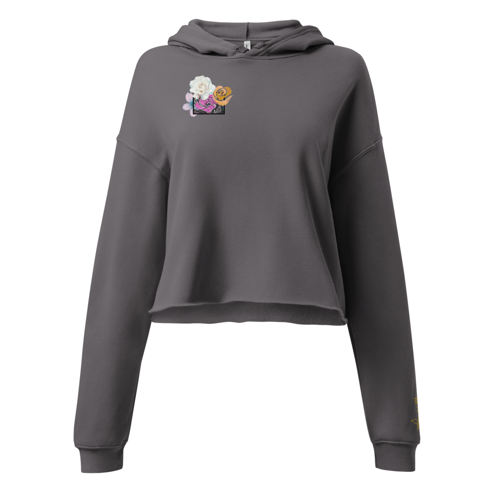 Artistic Print Cropped Hoodie