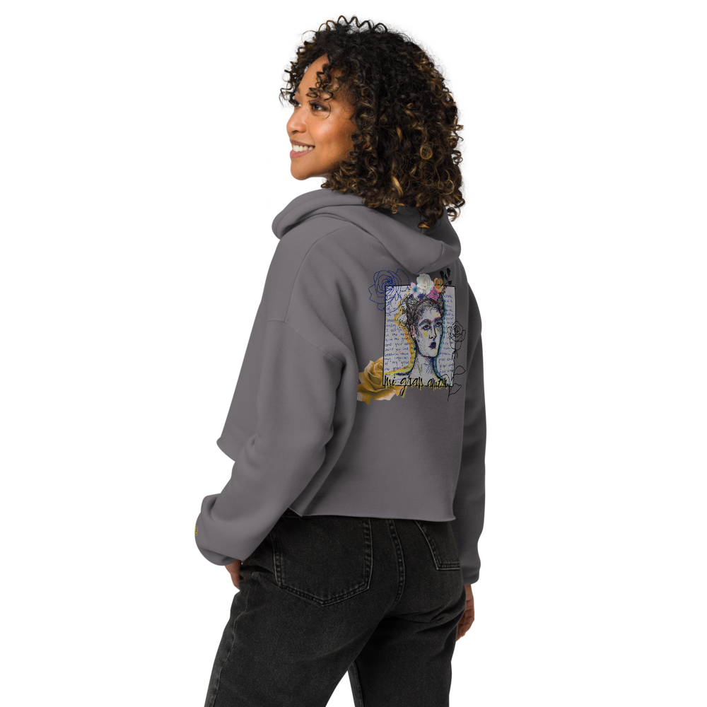 Artistic Print Cropped Hoodie