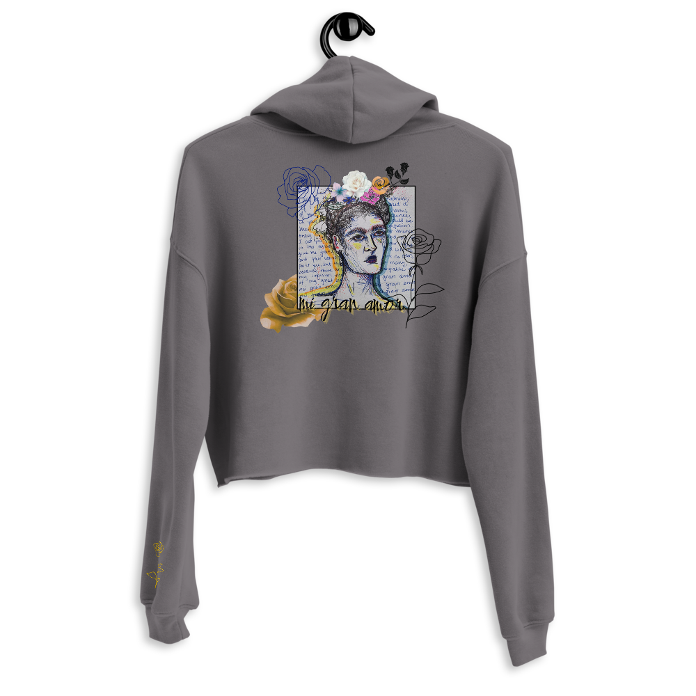 Artistic Print Cropped Hoodie