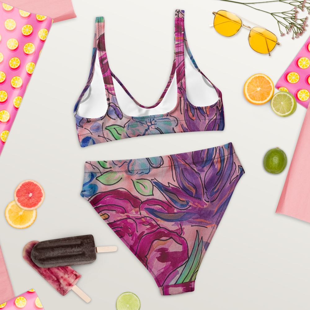 Recycled high-waisted bikini