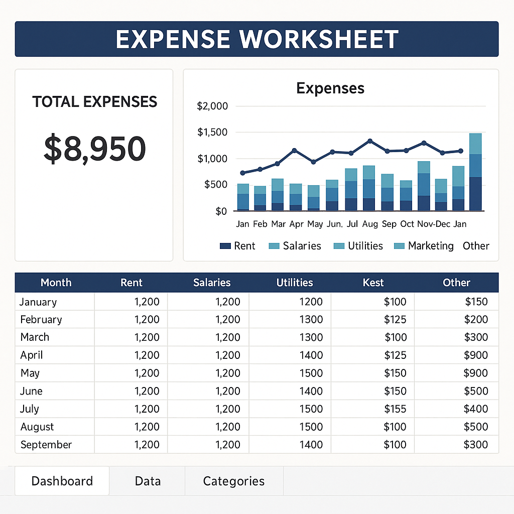Expense Worksheet Template