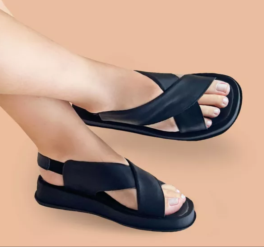 Sandália preta Fashion 