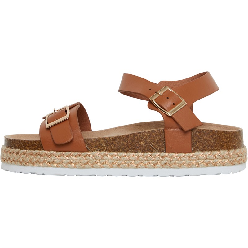 Sandálias de couro marrom