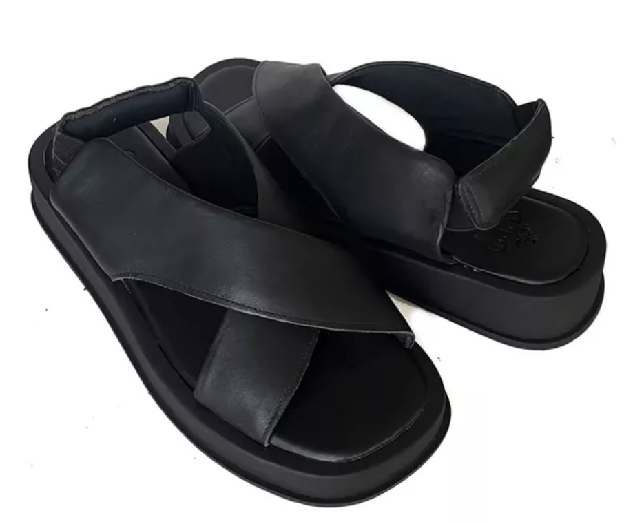 Sandália preta Fashion 