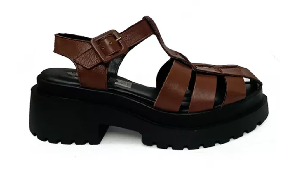 Sandálias de couro feminino