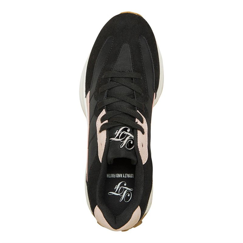 Tênis casual preto e rosa