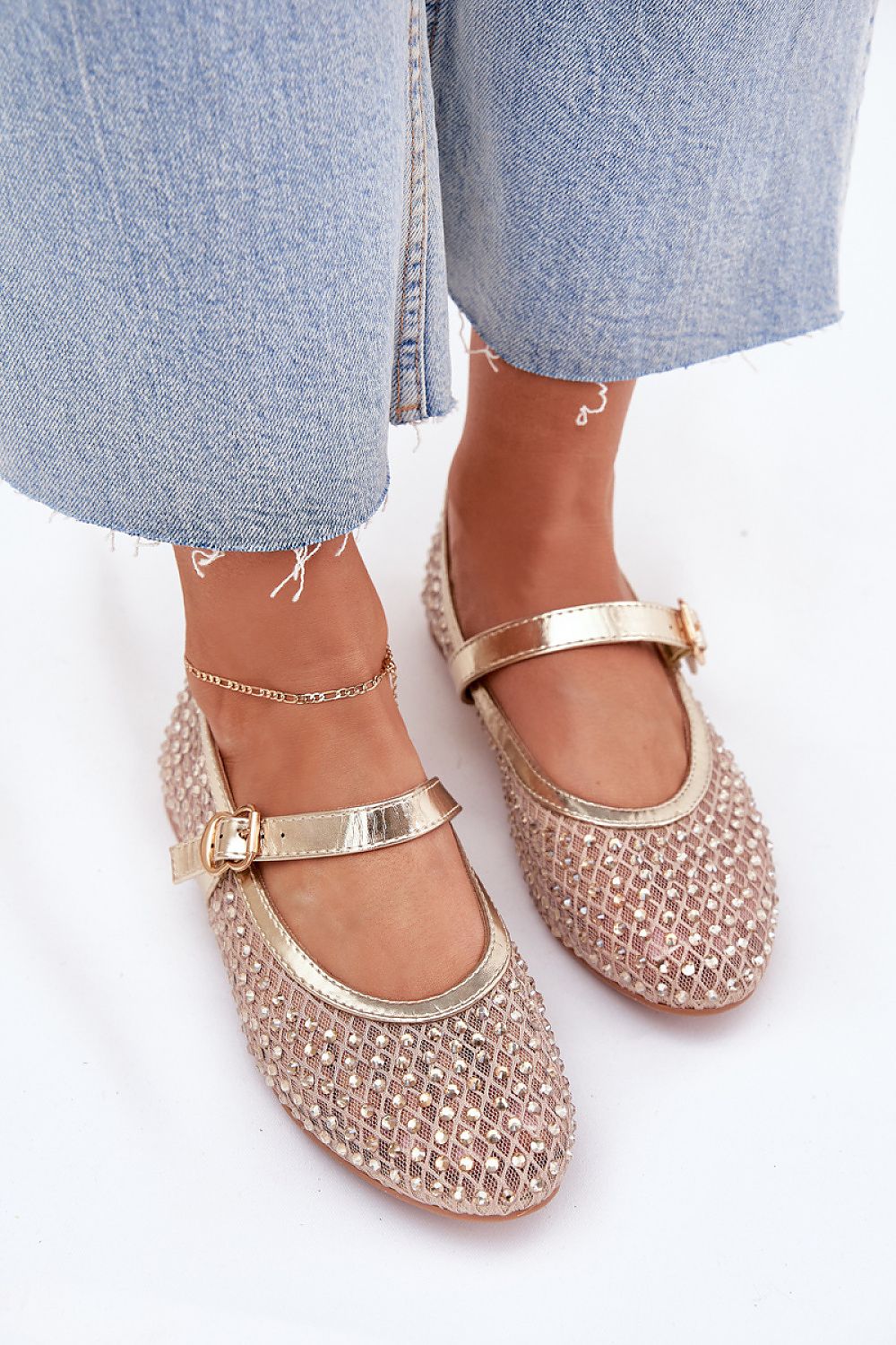 Sapatilha feminina dourada