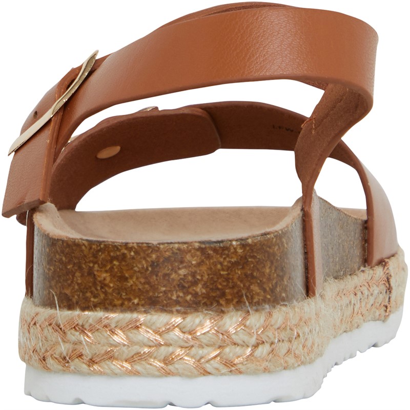 Sandálias de couro marrom