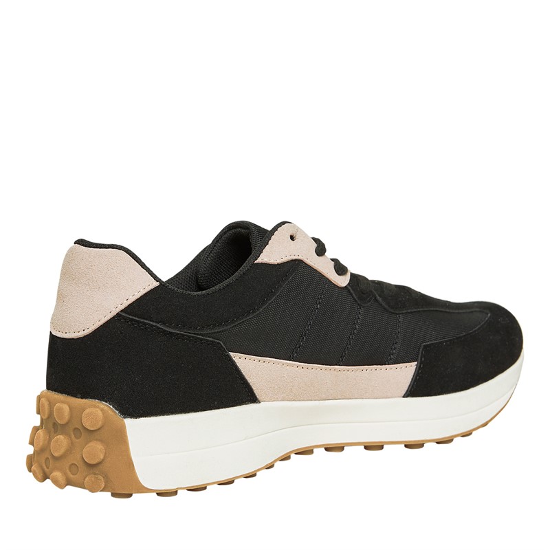 Tênis casual preto e rosa