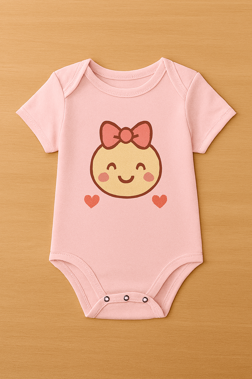 Body de bebê rosa com estampa fofa