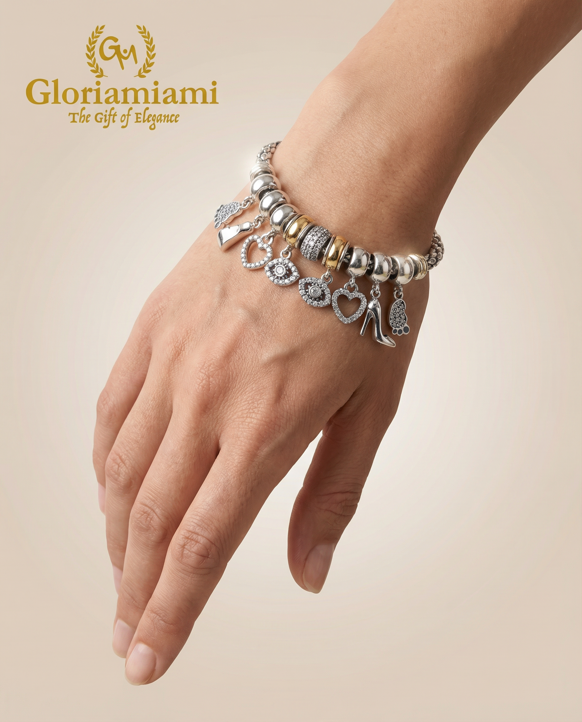 Pulsera de Encanto en Oro Plata