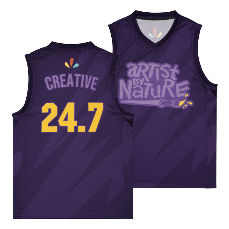 Artist By Nature Basketball Jersey - Purple Pattern