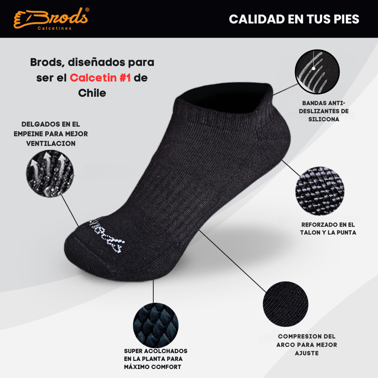 Calcetines Brods #3 Deportivos 75% Algodón
