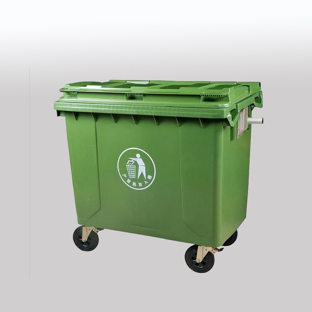 Large Green Outdoor Garbage Bin