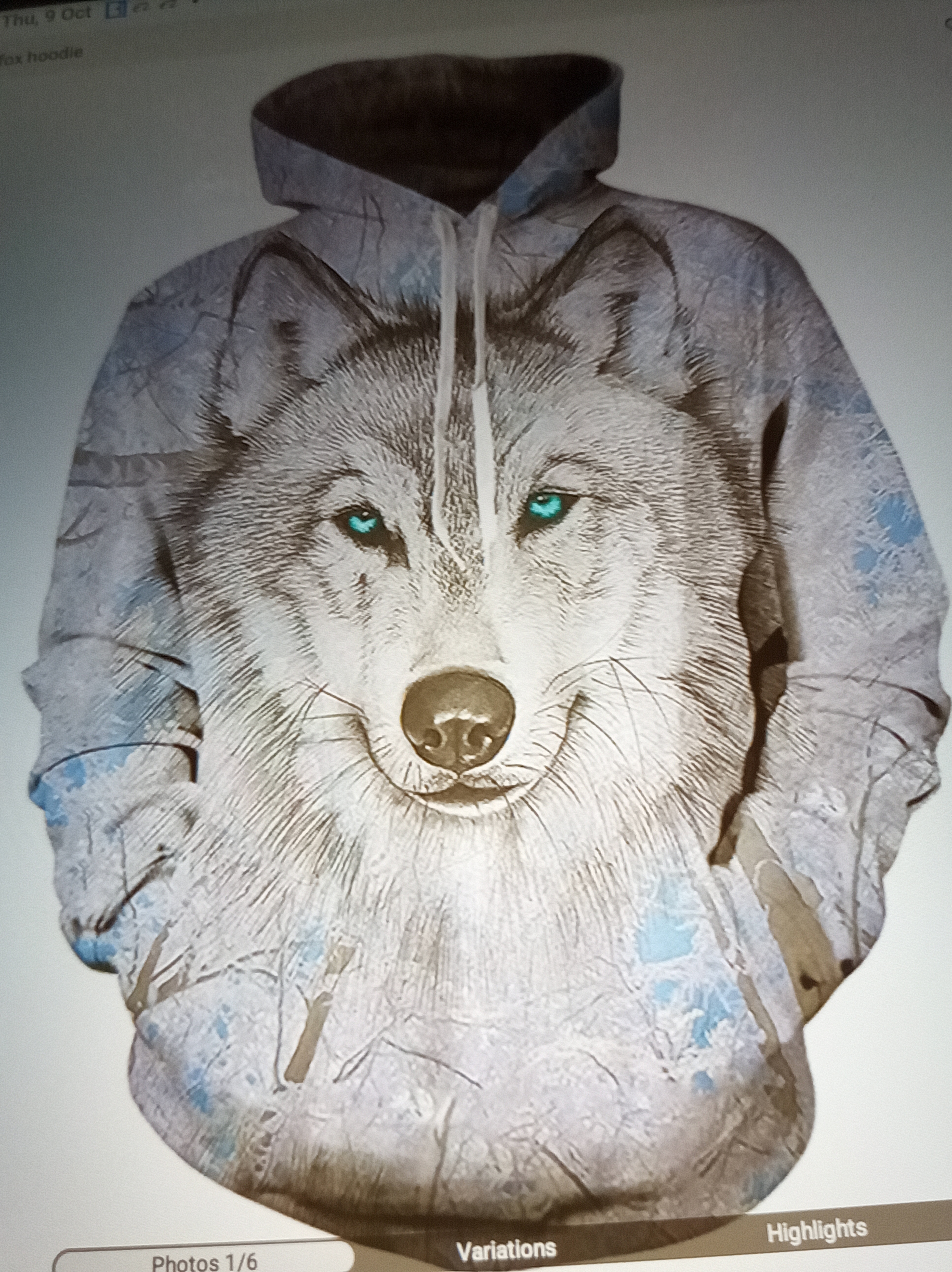 Wolf Print Hoodie
