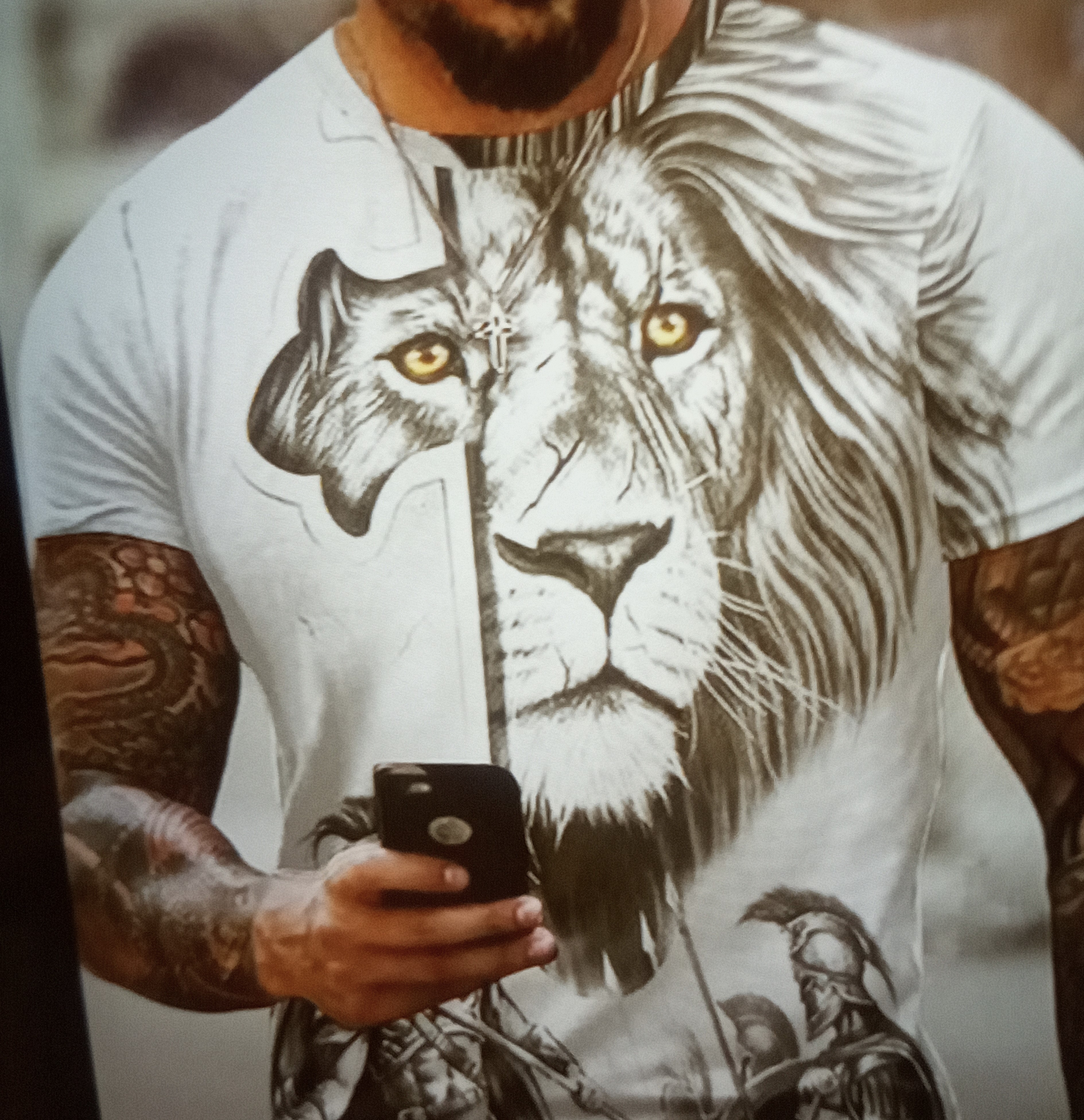 Lion Warrior Graphic T-Shirt
