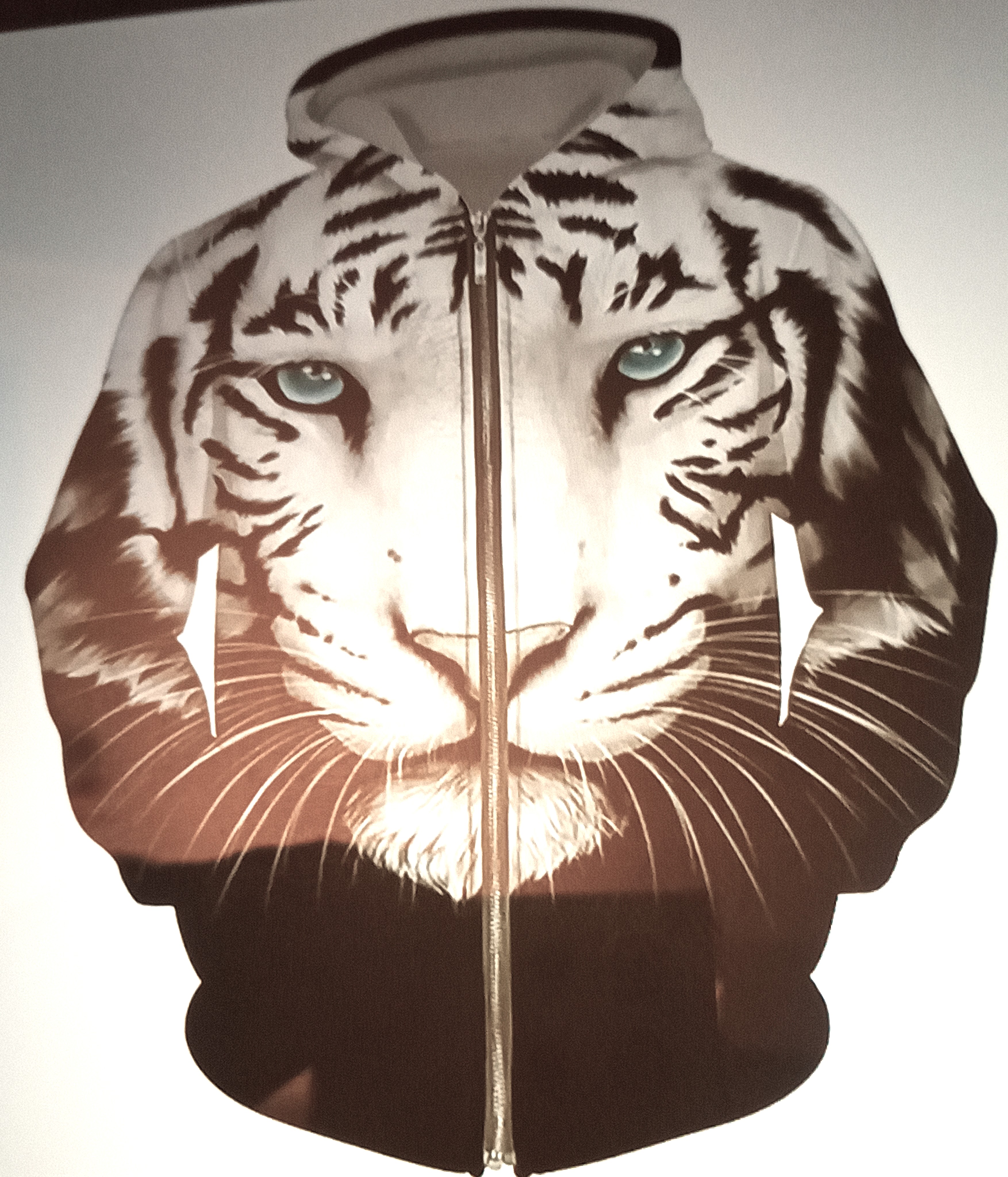White Tiger Face Hoodie