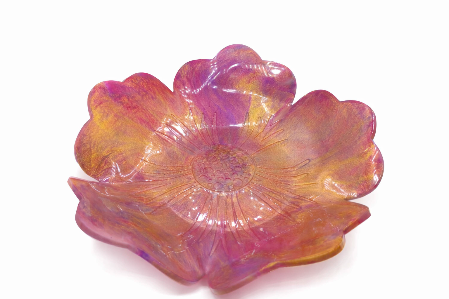Iridescent Flower-Shaped Bowl