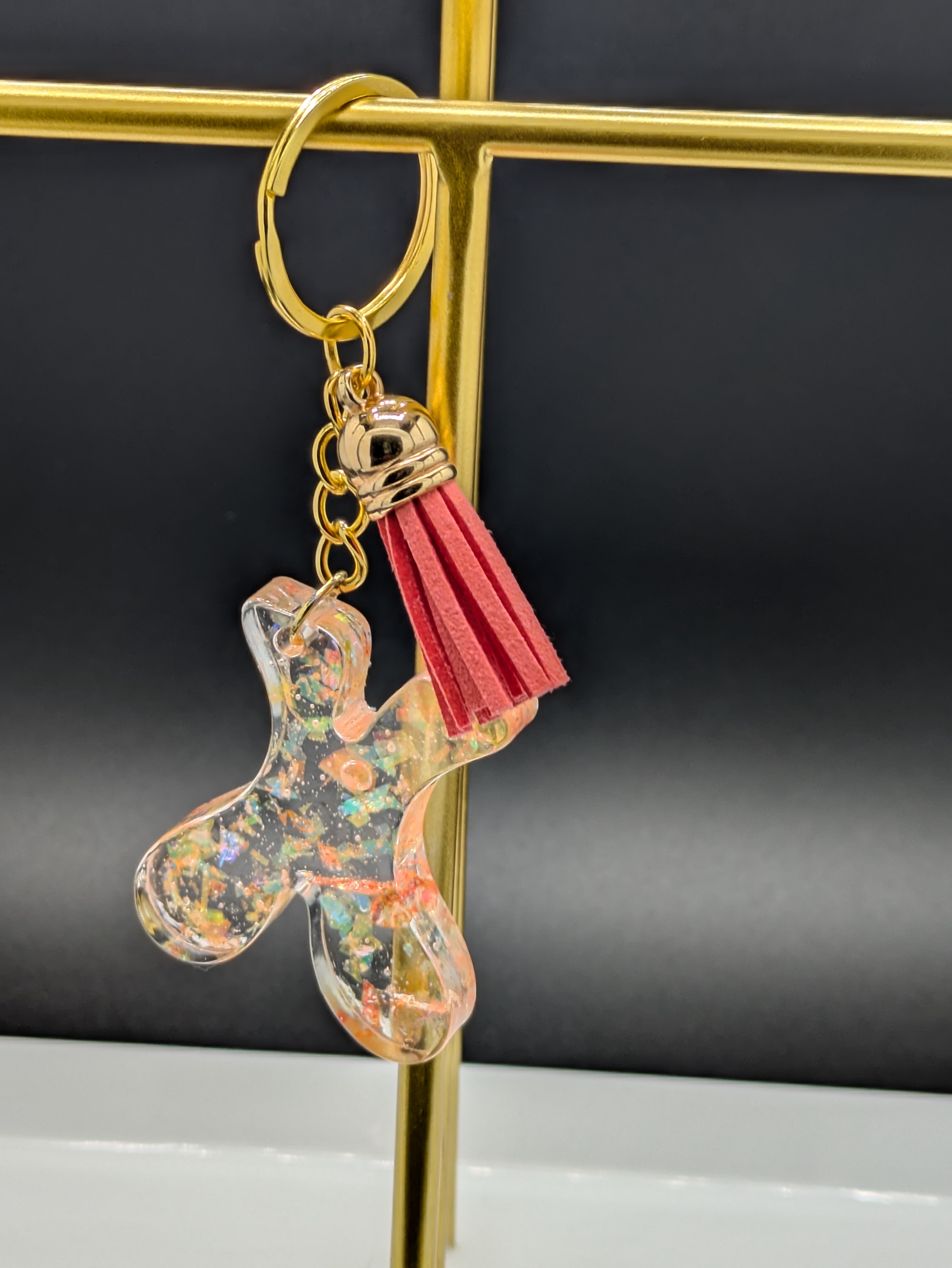 Resin Letter X Keychain