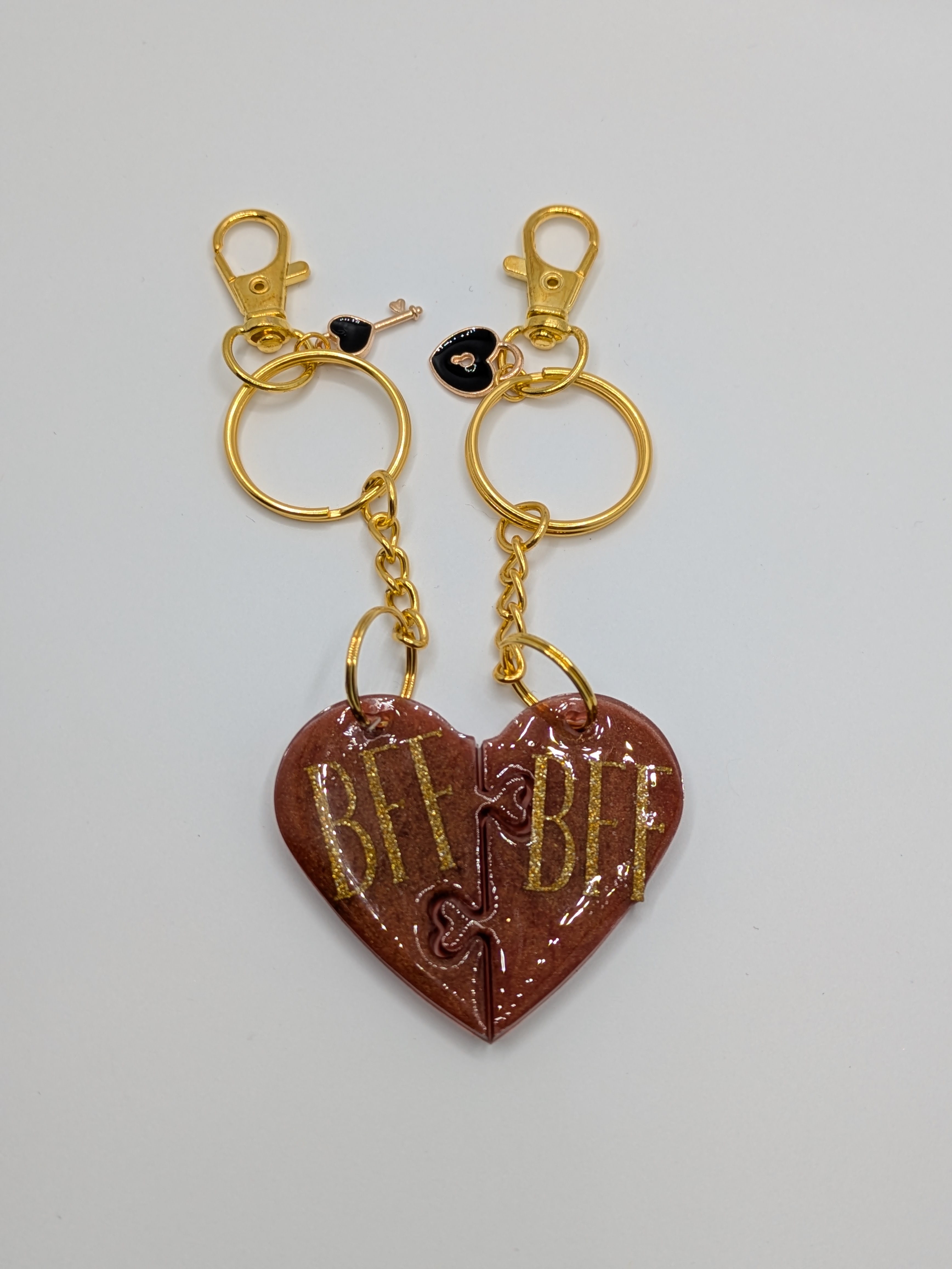 BFF Heart Keychain Set