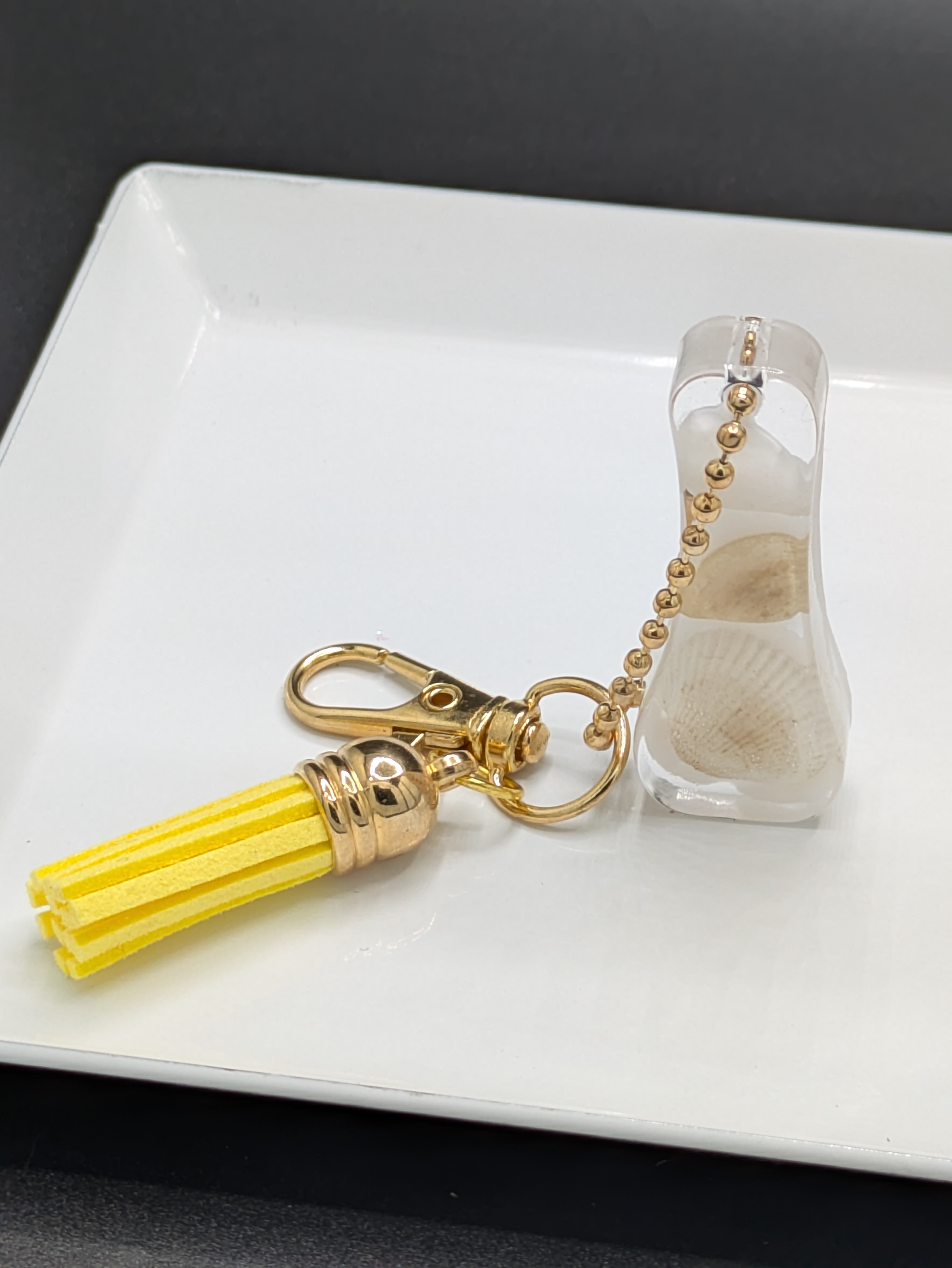 Seashell Letter Keychain