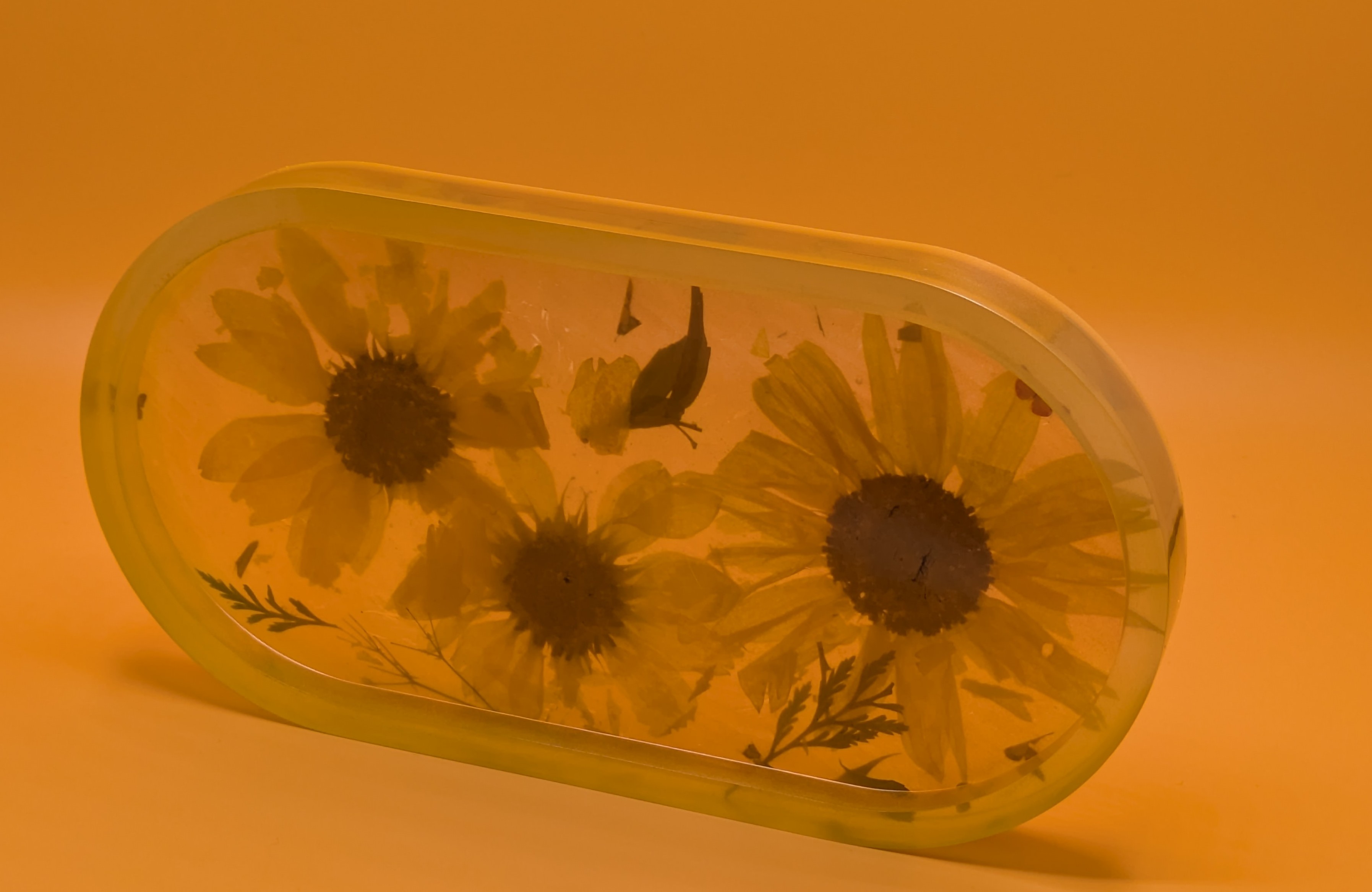 Resin Flower Oval tray