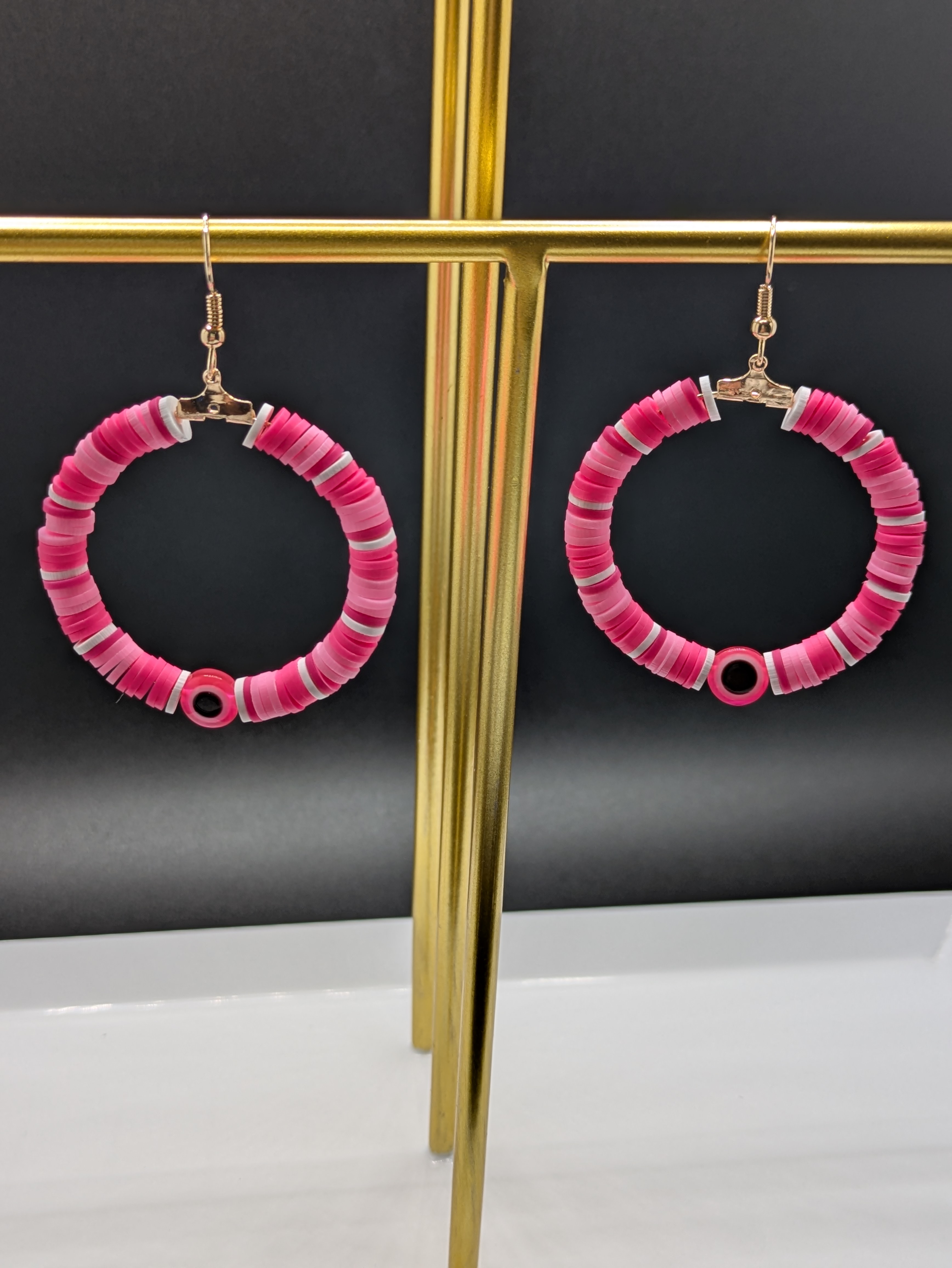 Pink Circle Hoop Earrings