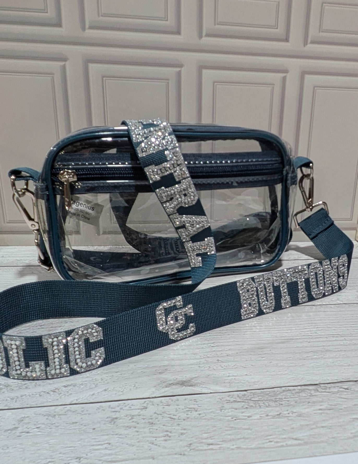 Clear Crossbody Bag with Decorative Strap