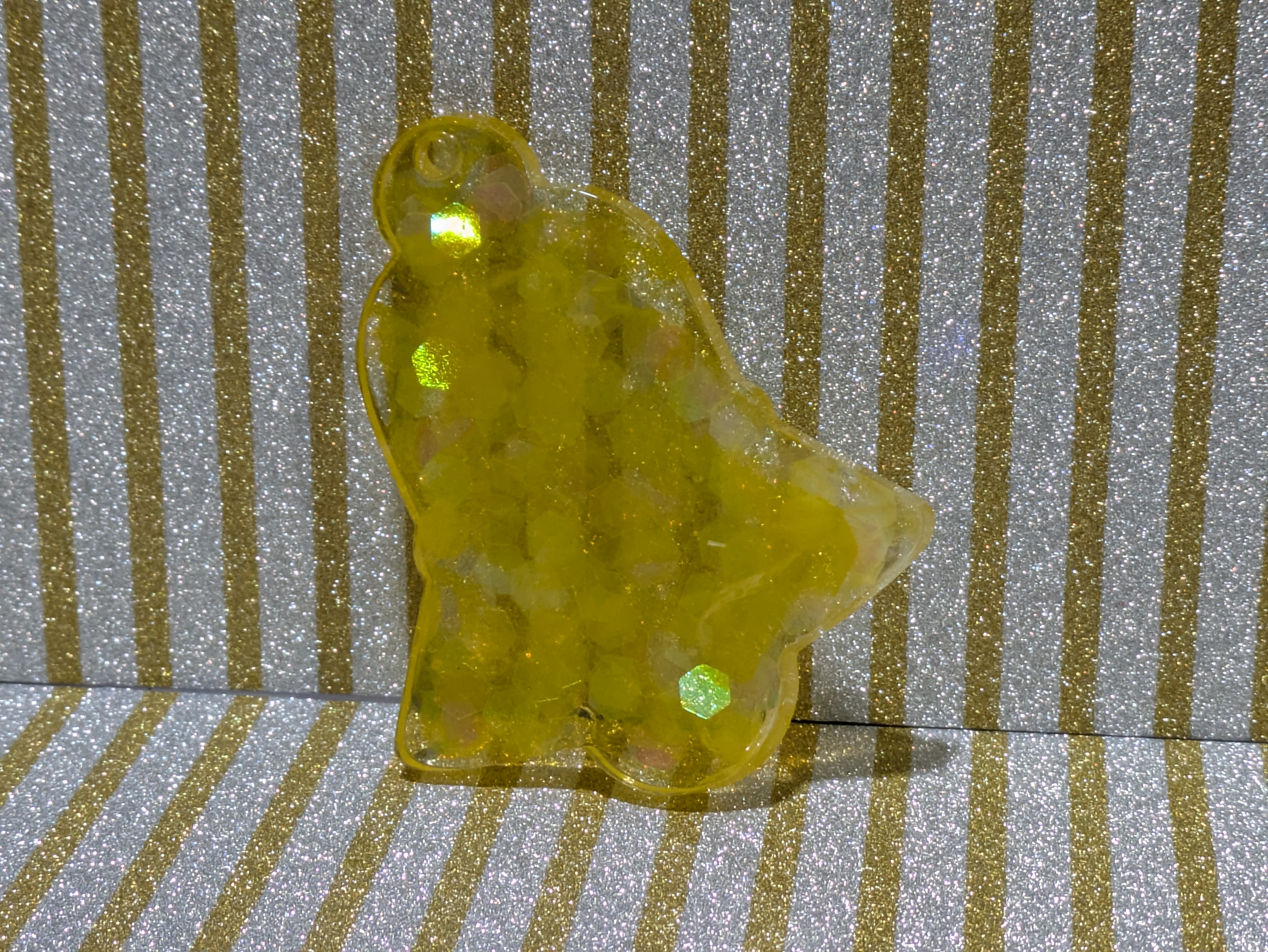 Yellow Glitter Resin Bell