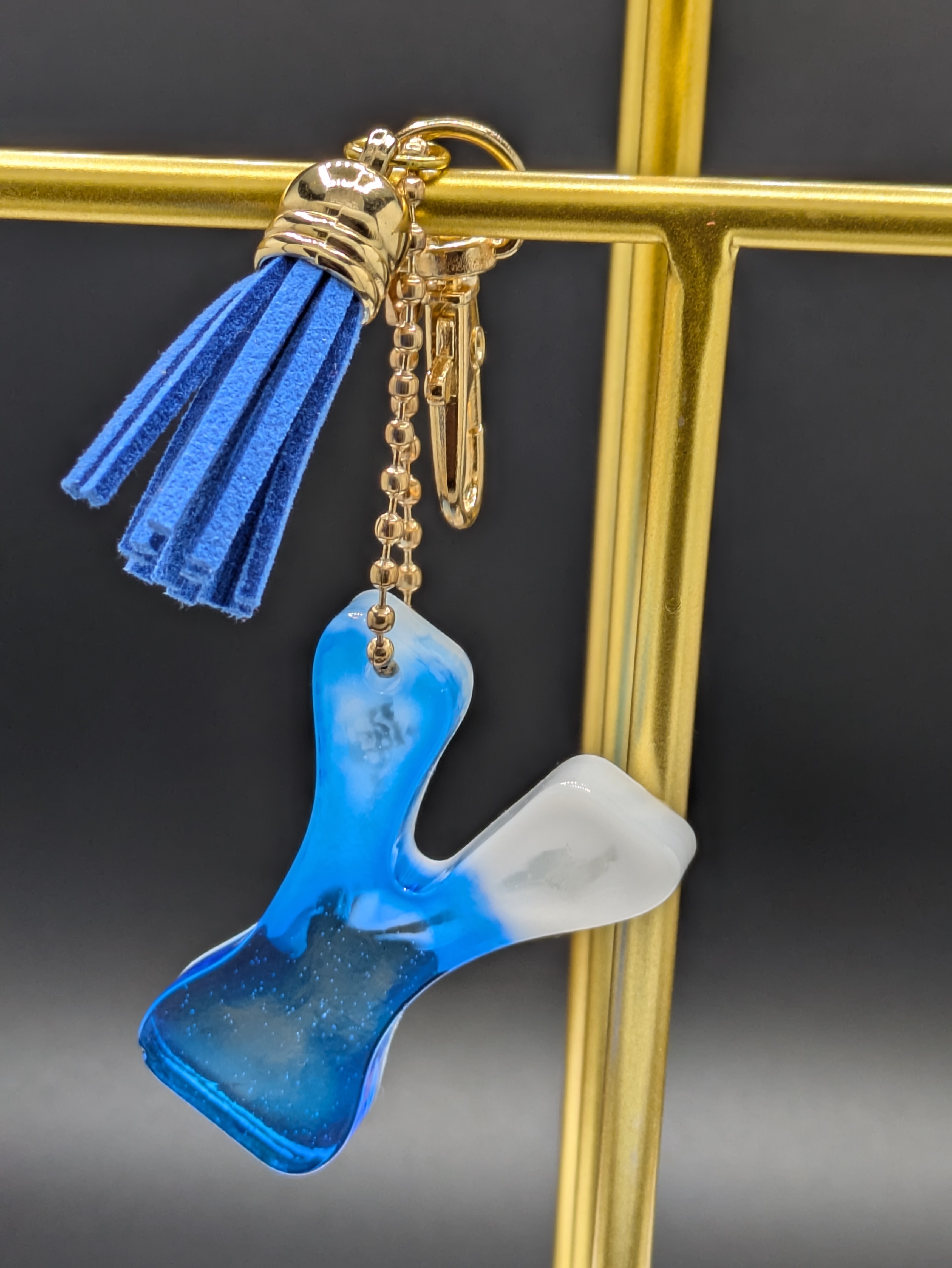 Blue Resin Keychain