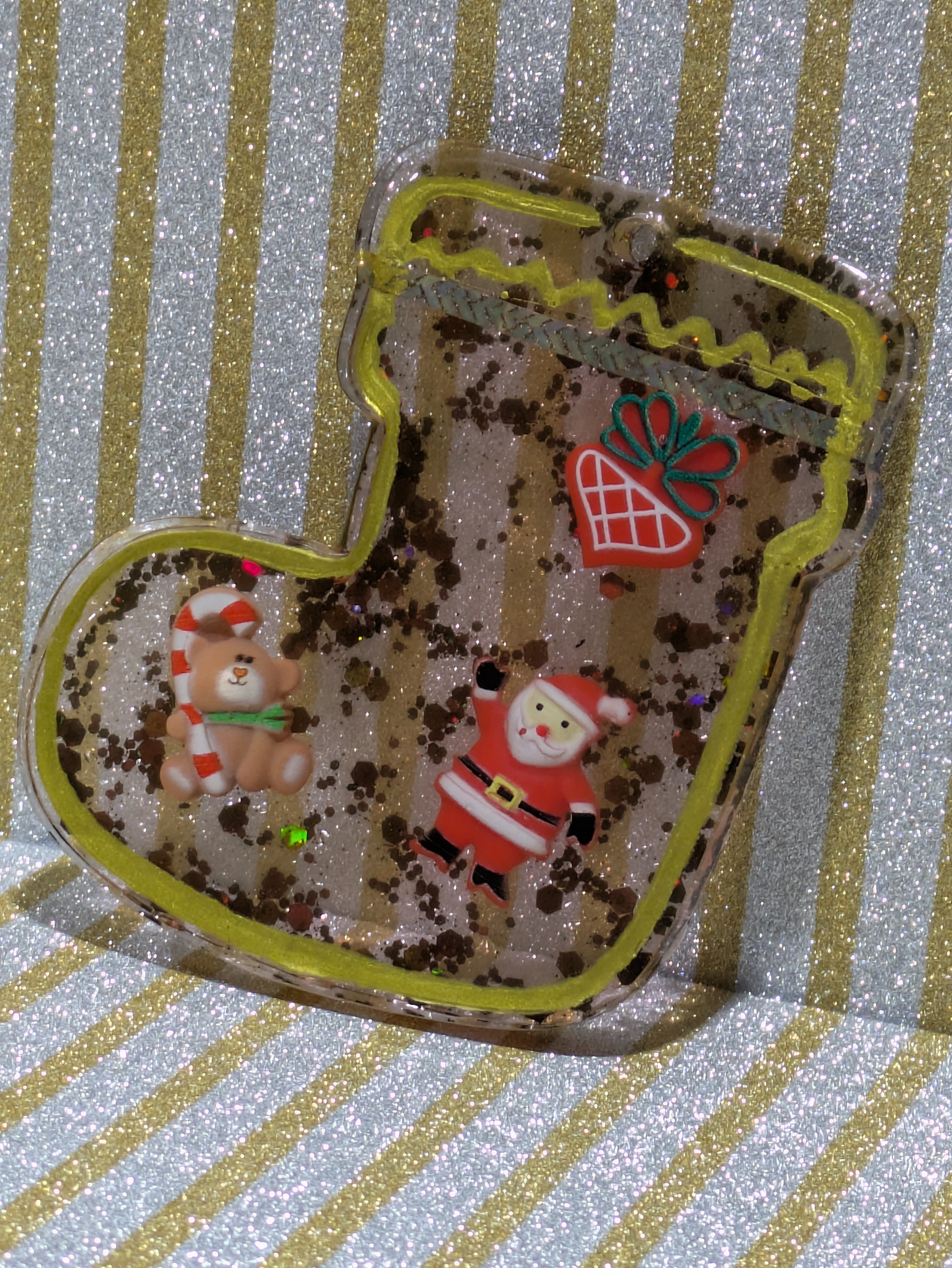 Christmas Stocking Glitter Ornament