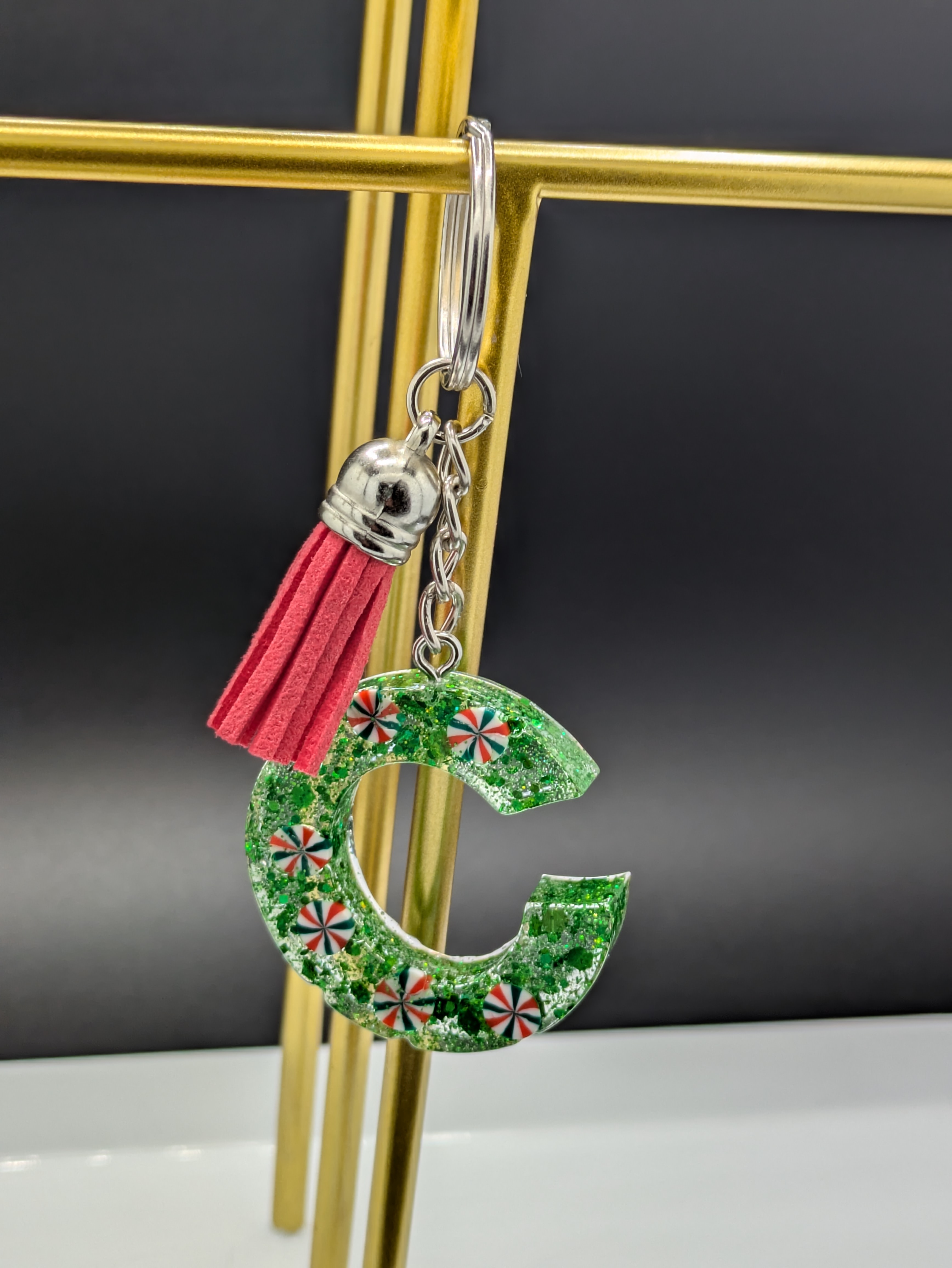 Green Letter C Keychain