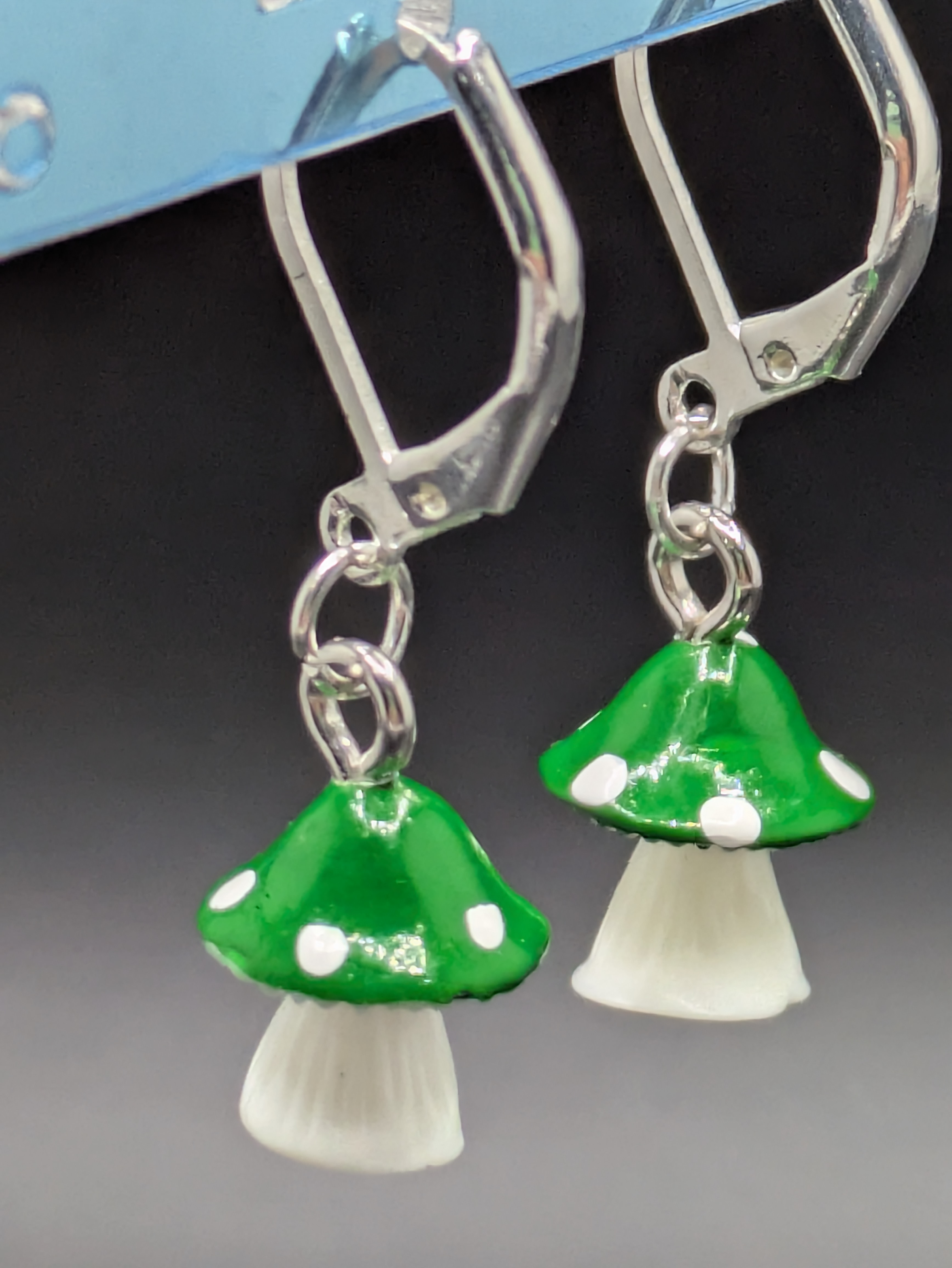 Green Mushroom Earrings
