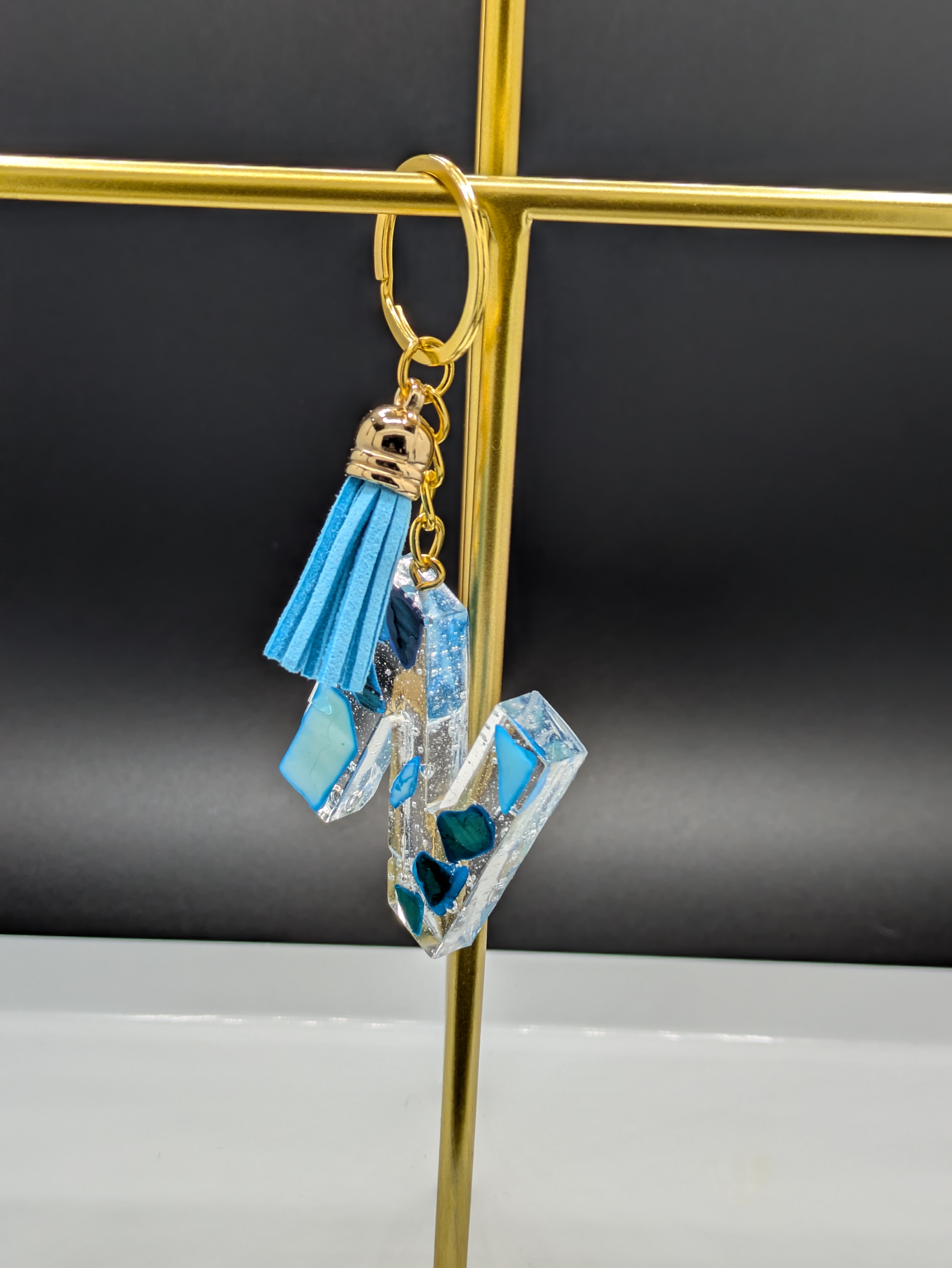 Handmade Resin Letter N Keychain